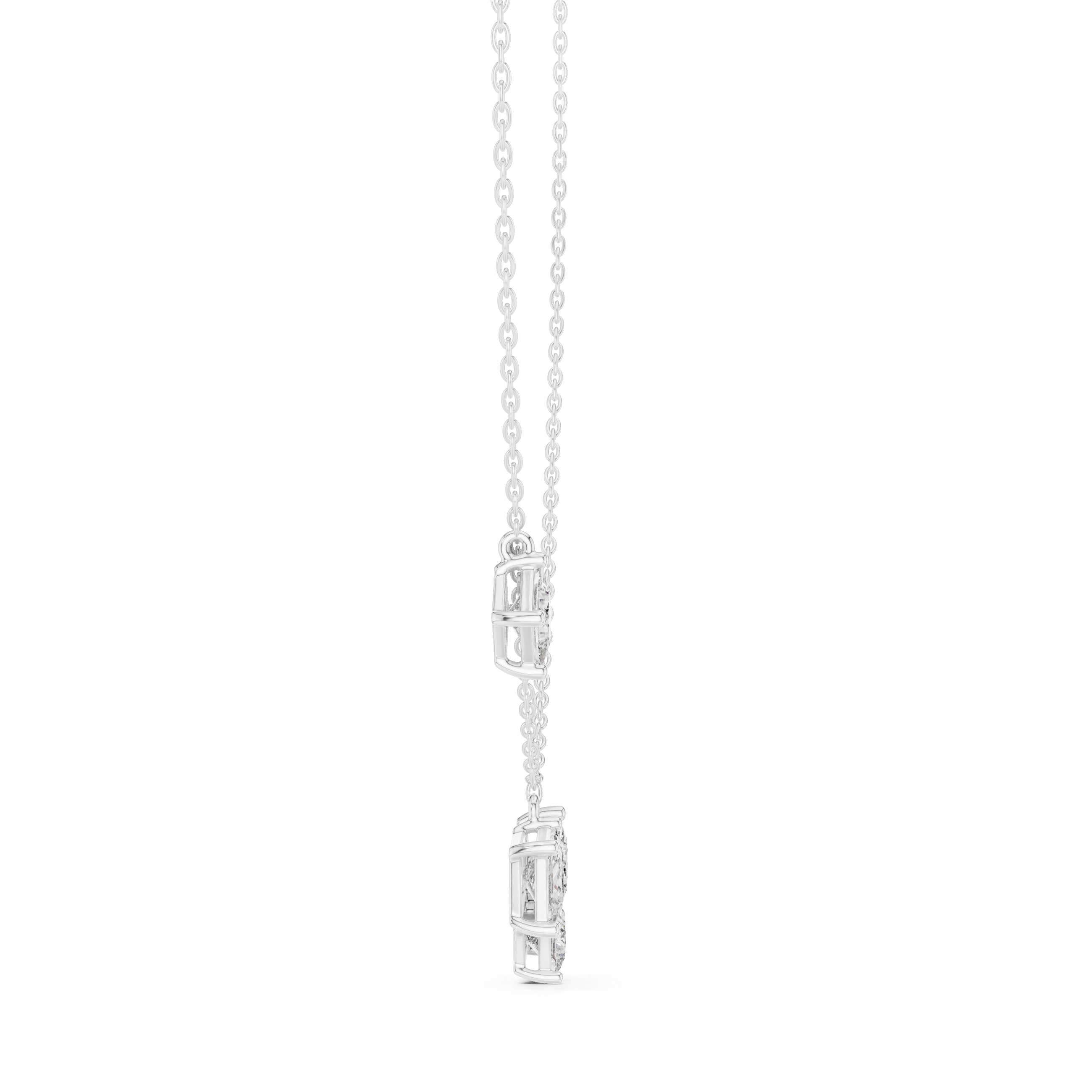 PRINCESS CUT DIAMOND CLUSTER PENDENT
