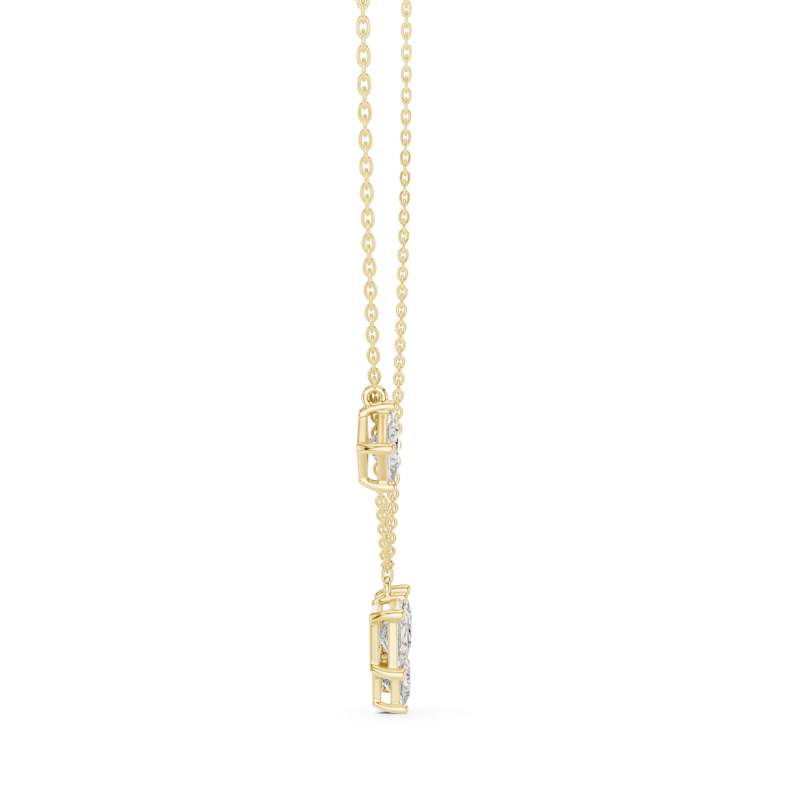 PRINCESS CUT DIAMOND CLUSTER PENDENT