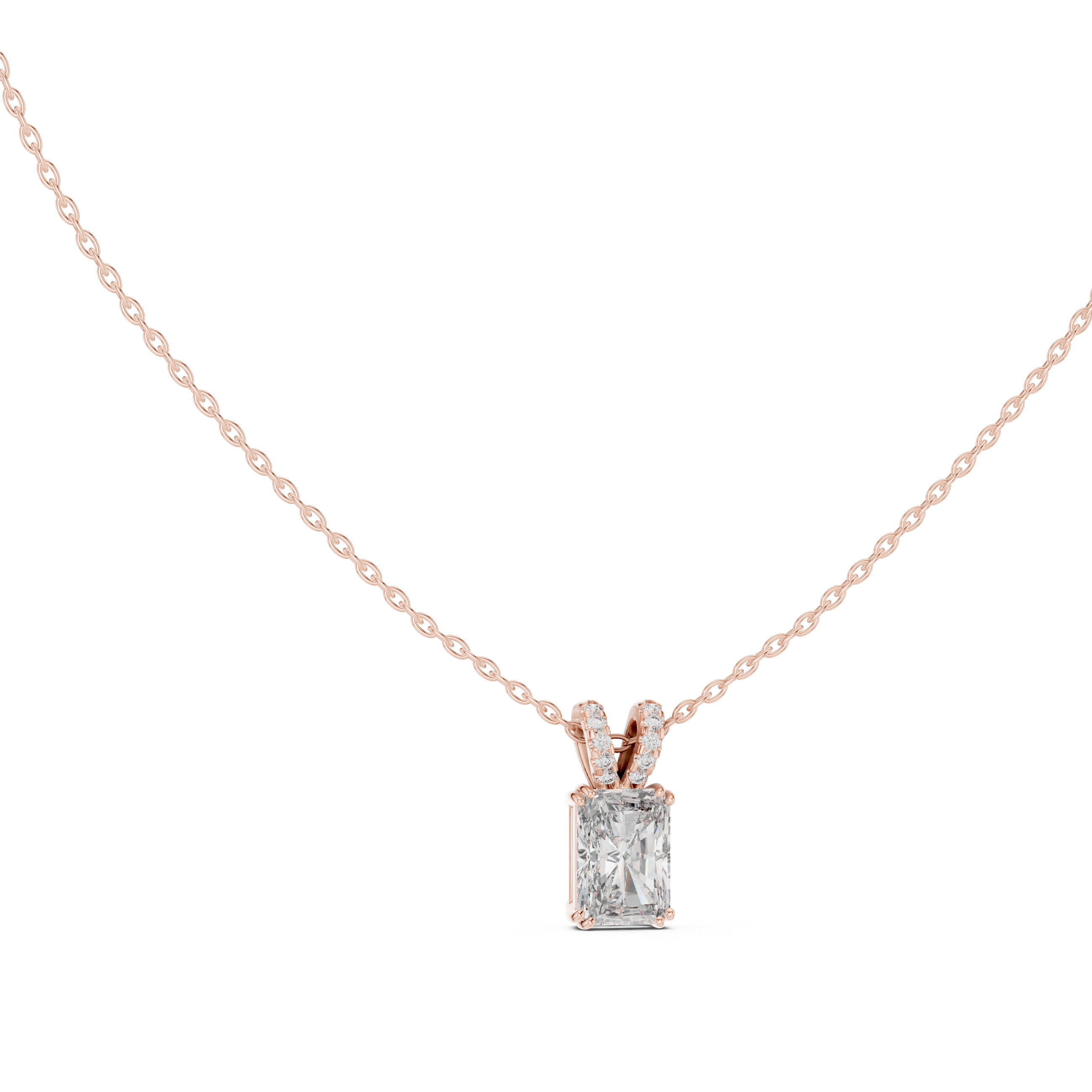 RADIANT CUT DIAMOND SOLITAIRE PENDENT