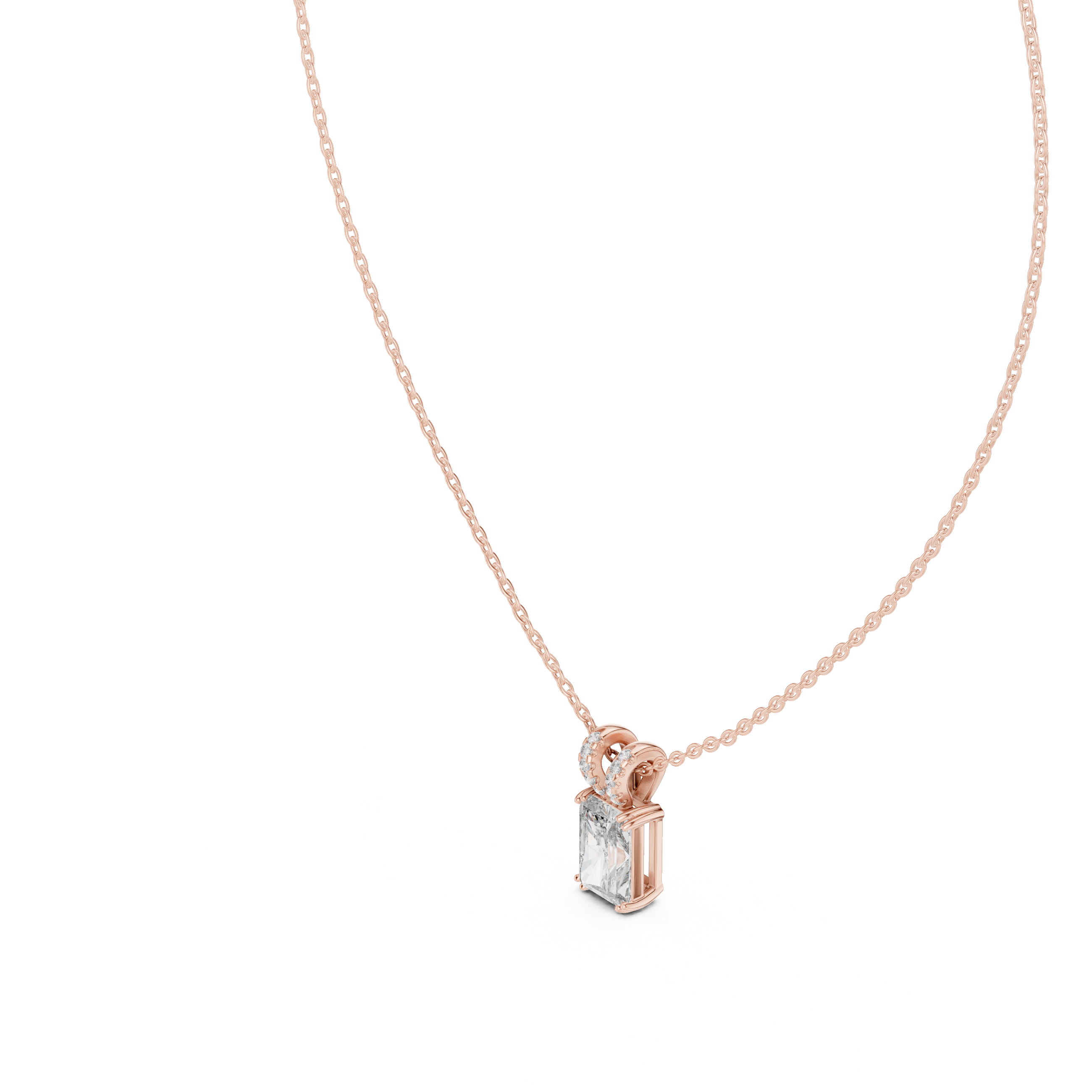 RADIANT CUT DIAMOND SOLITAIRE PENDENT