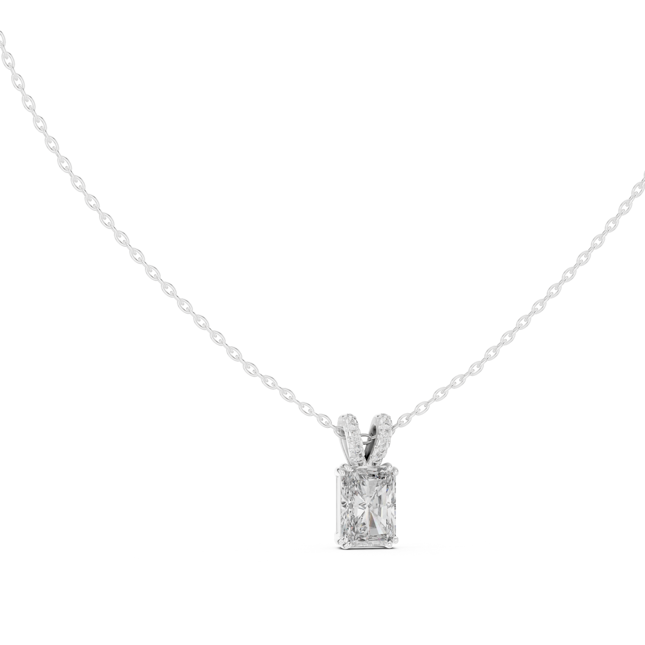 RADIANT CUT DIAMOND SOLITAIRE PENDENT