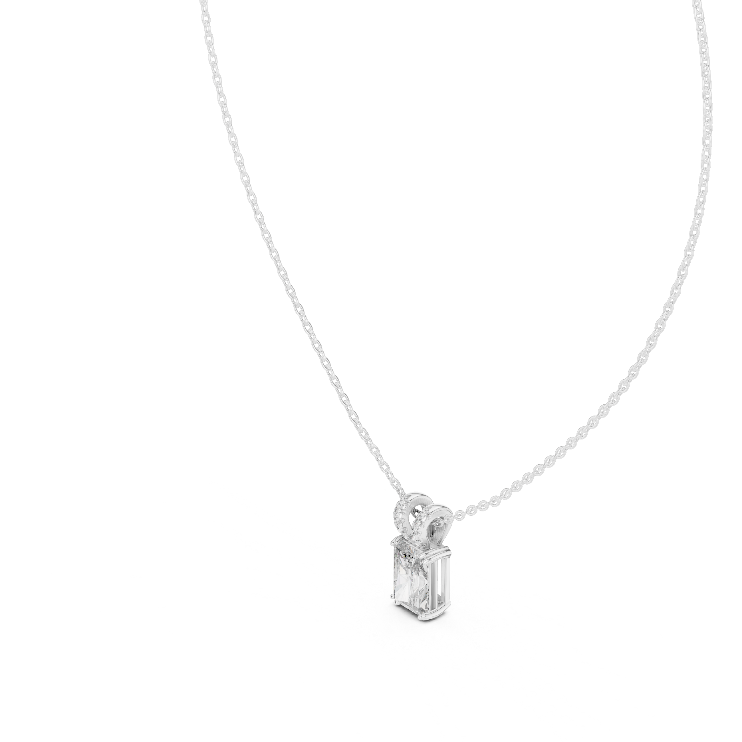 RADIANT CUT DIAMOND SOLITAIRE PENDENT