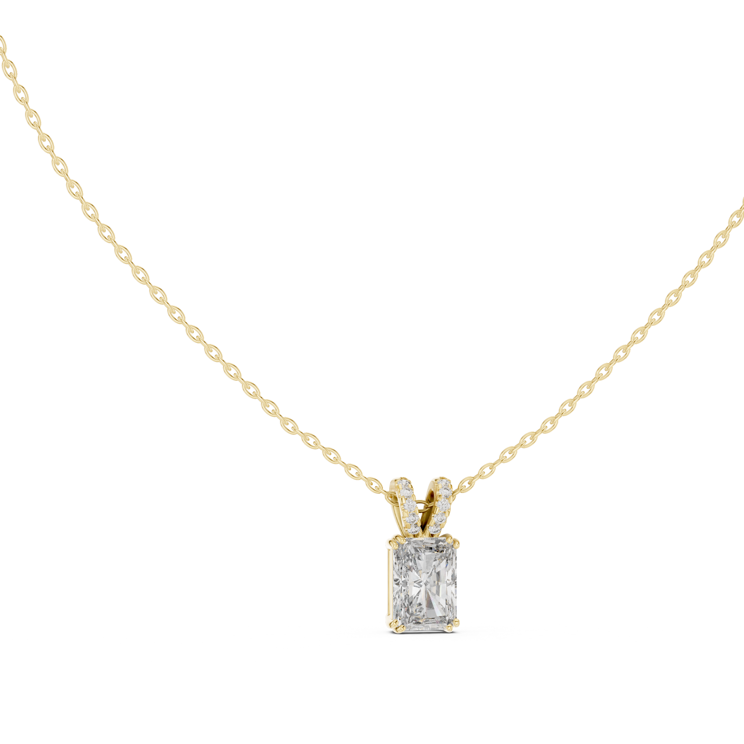 RADIANT CUT DIAMOND SOLITAIRE PENDENT