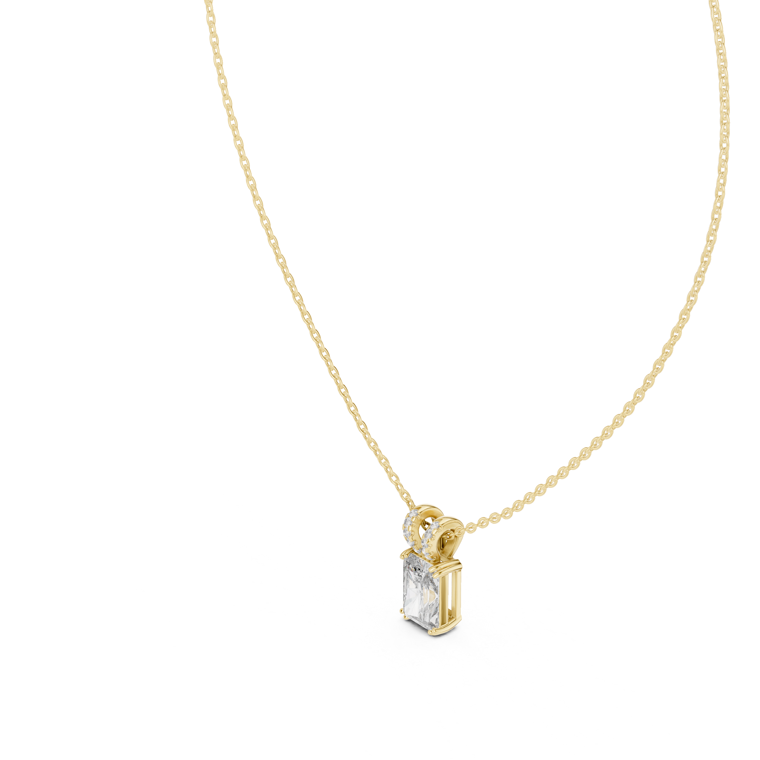 RADIANT CUT DIAMOND SOLITAIRE PENDENT