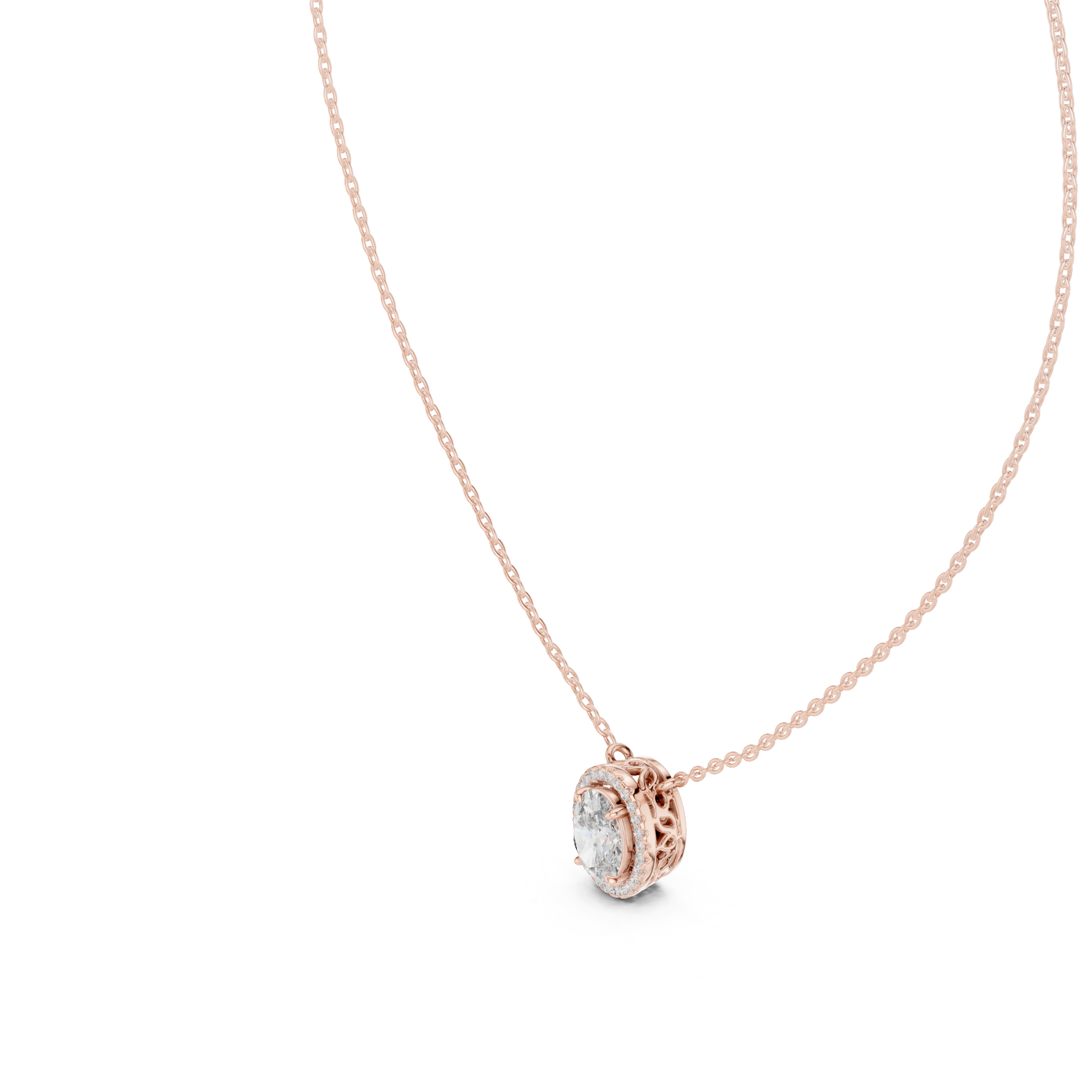 CLASSIC OVAL HALO PENDENT
