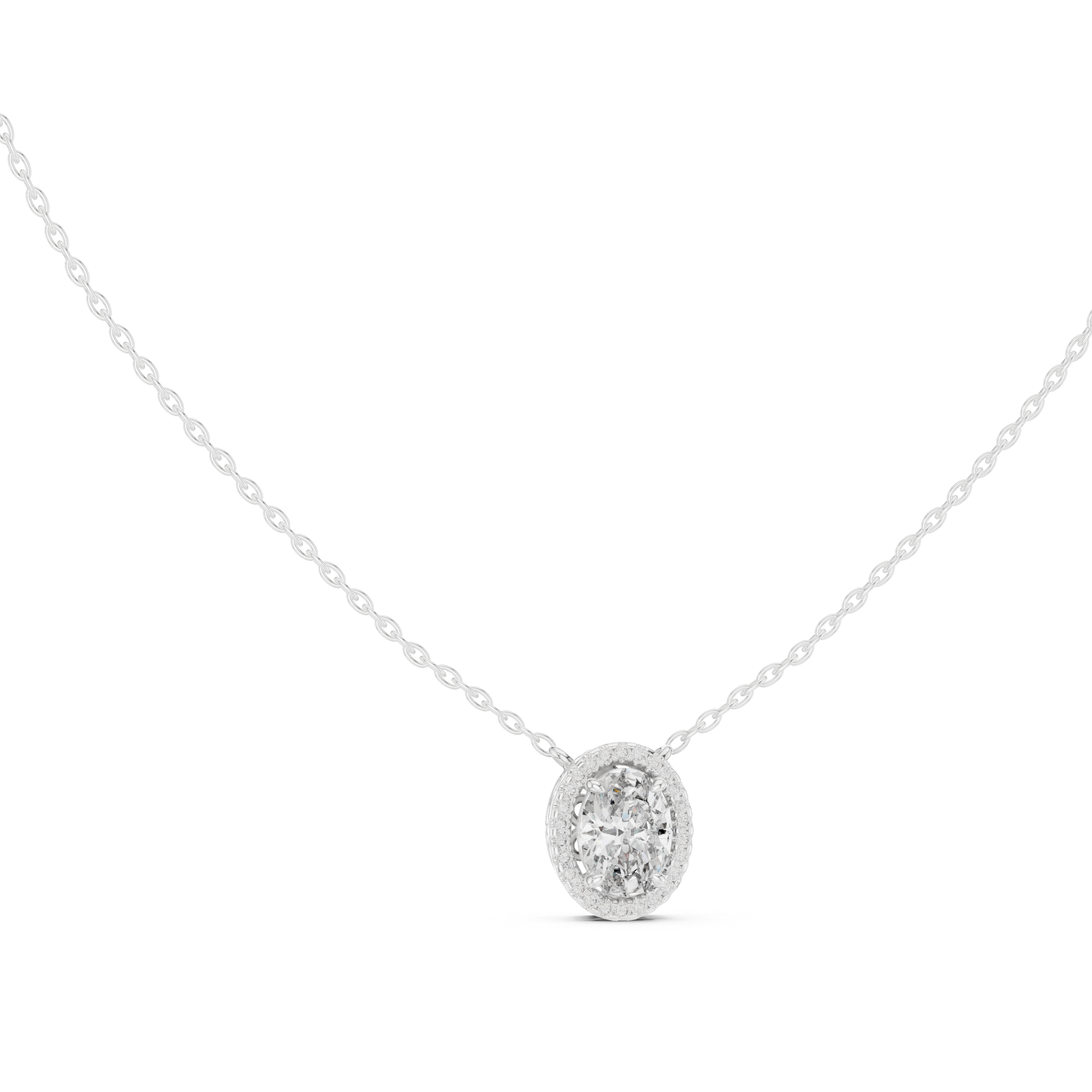 CLASSIC OVAL HALO PENDENT