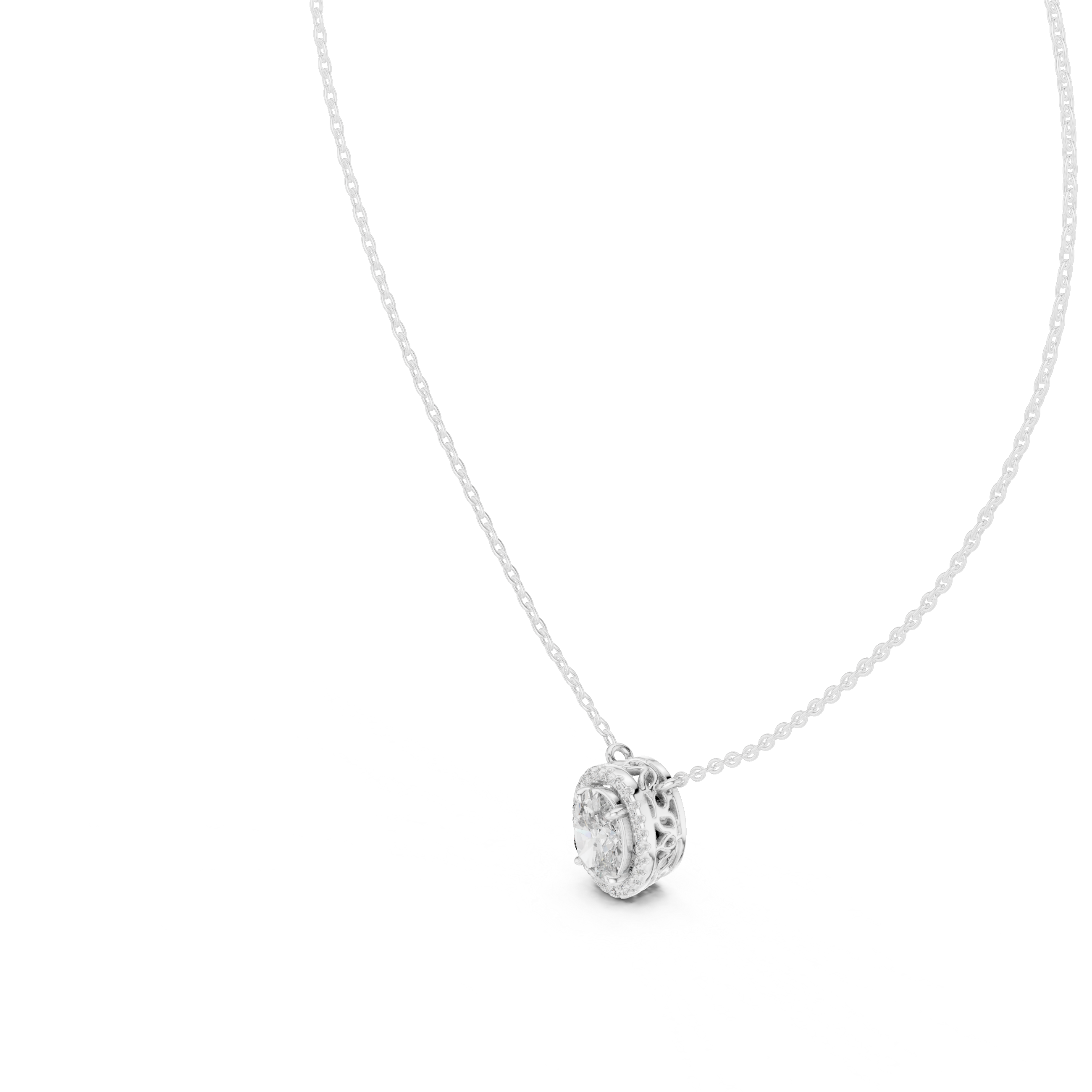 CLASSIC OVAL HALO PENDENT