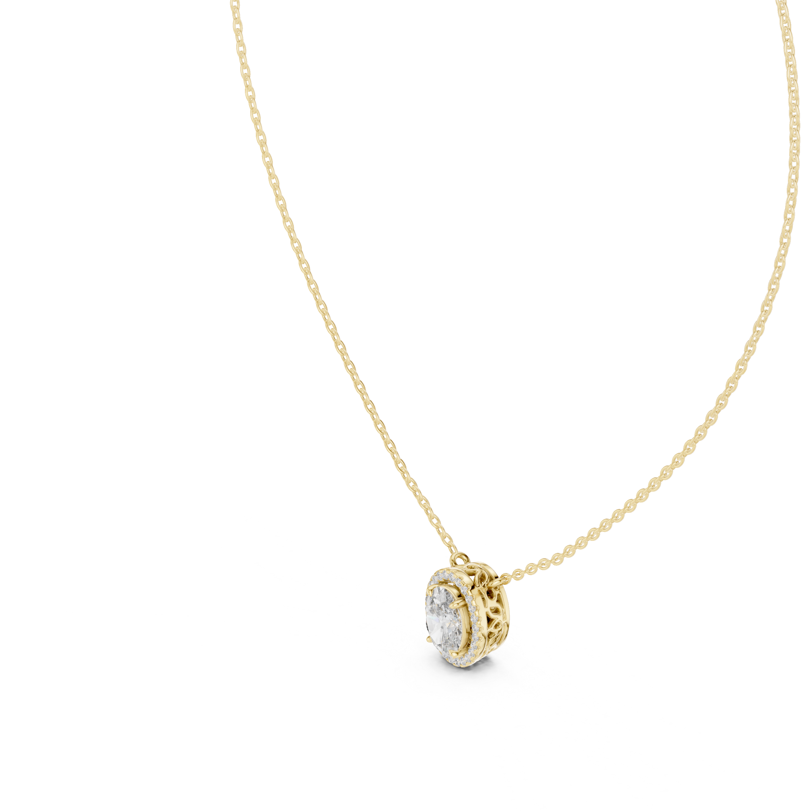 CLASSIC OVAL HALO PENDENT