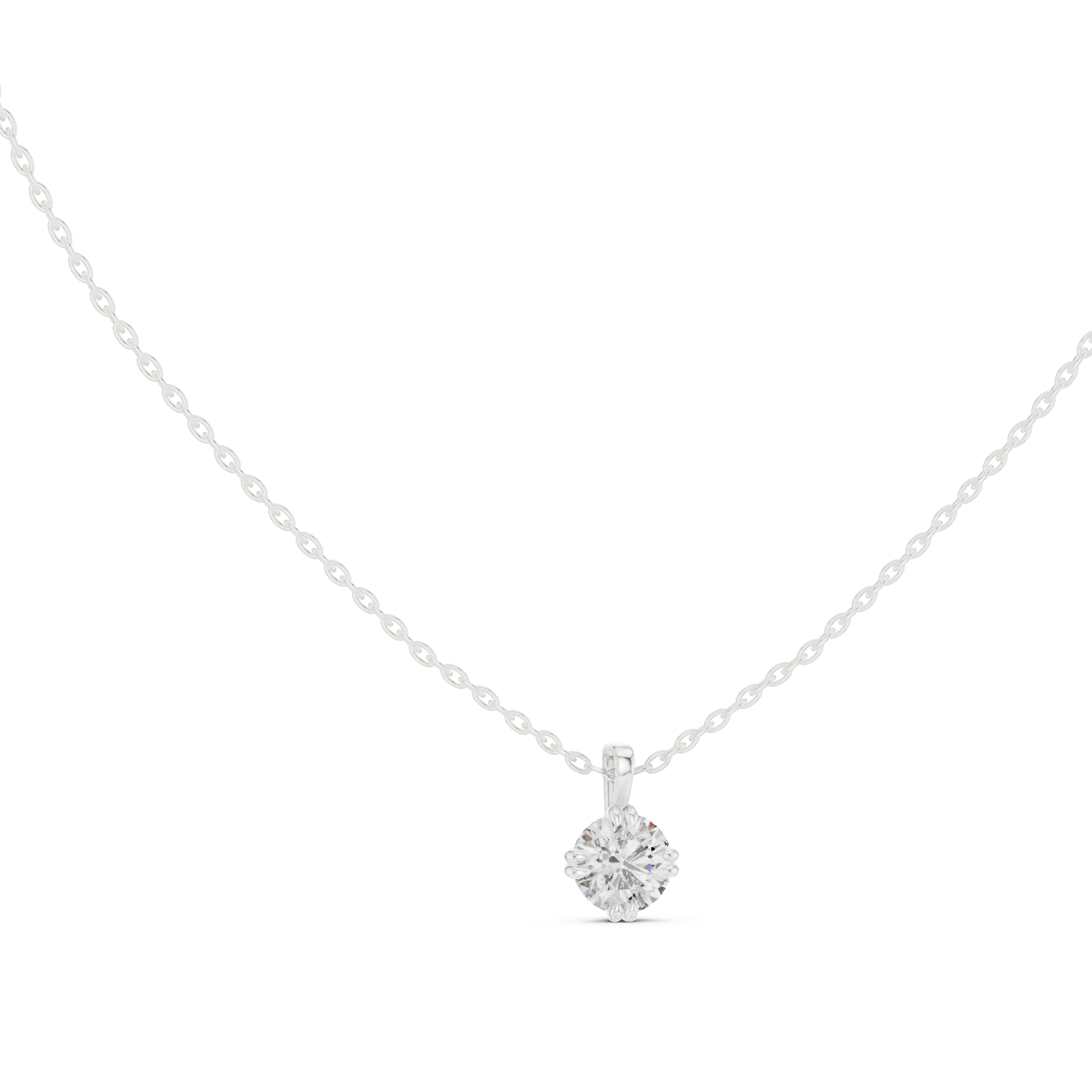 FOUR PRONG ROUND DIAMOND PENDENT