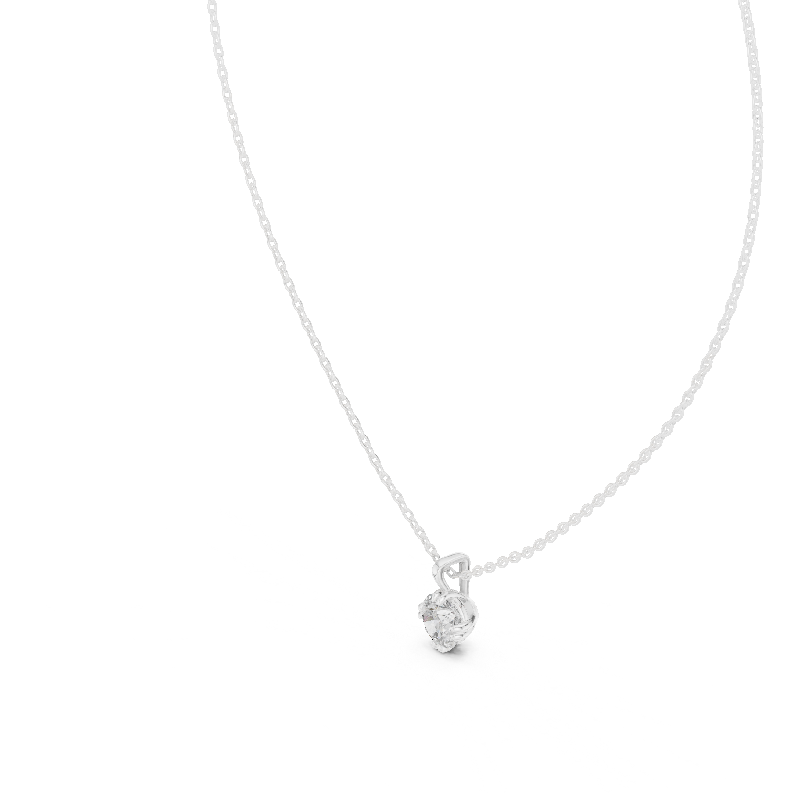 FOUR PRONG ROUND DIAMOND PENDENT