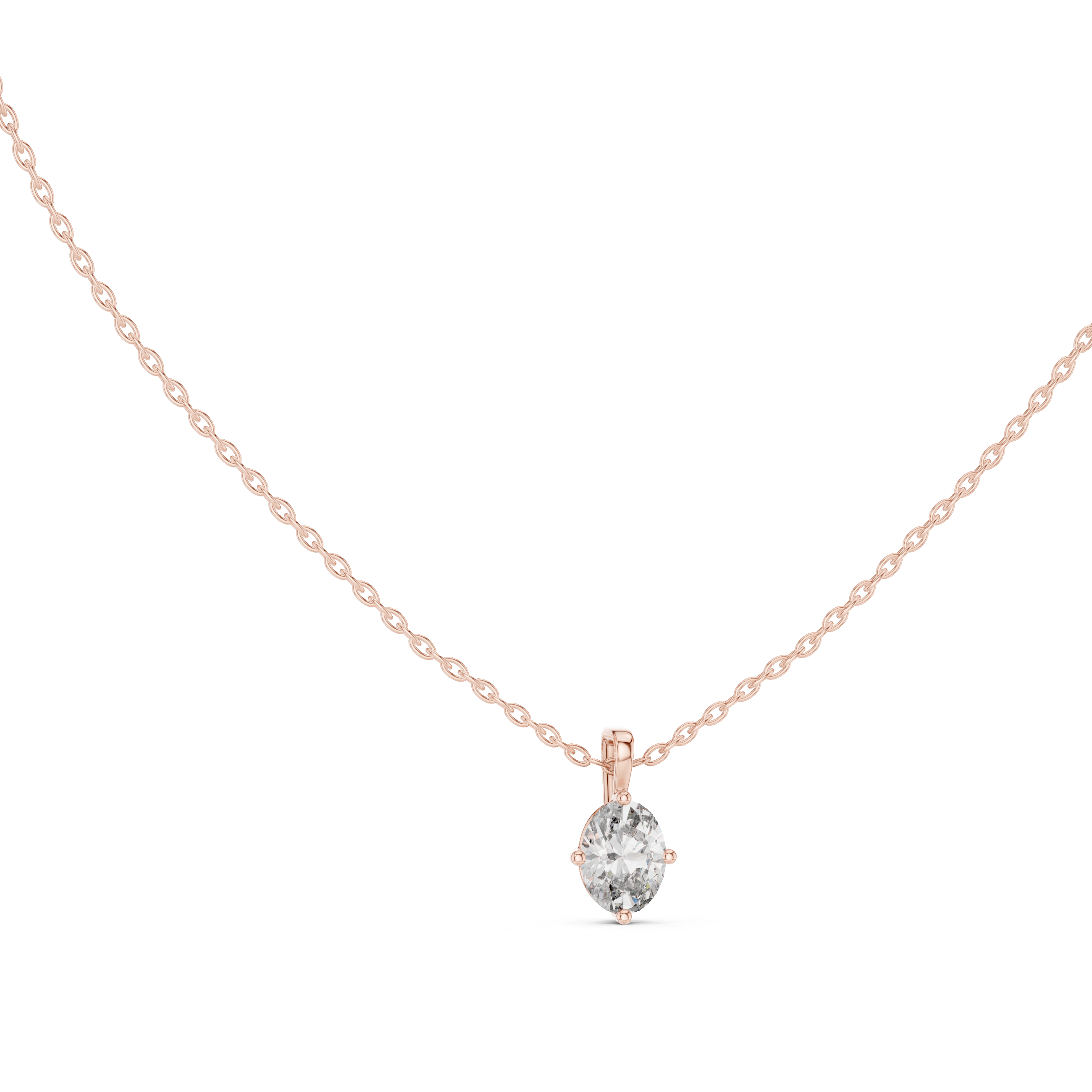 OVAL SOLITAIRE DIAMOND PENDENT