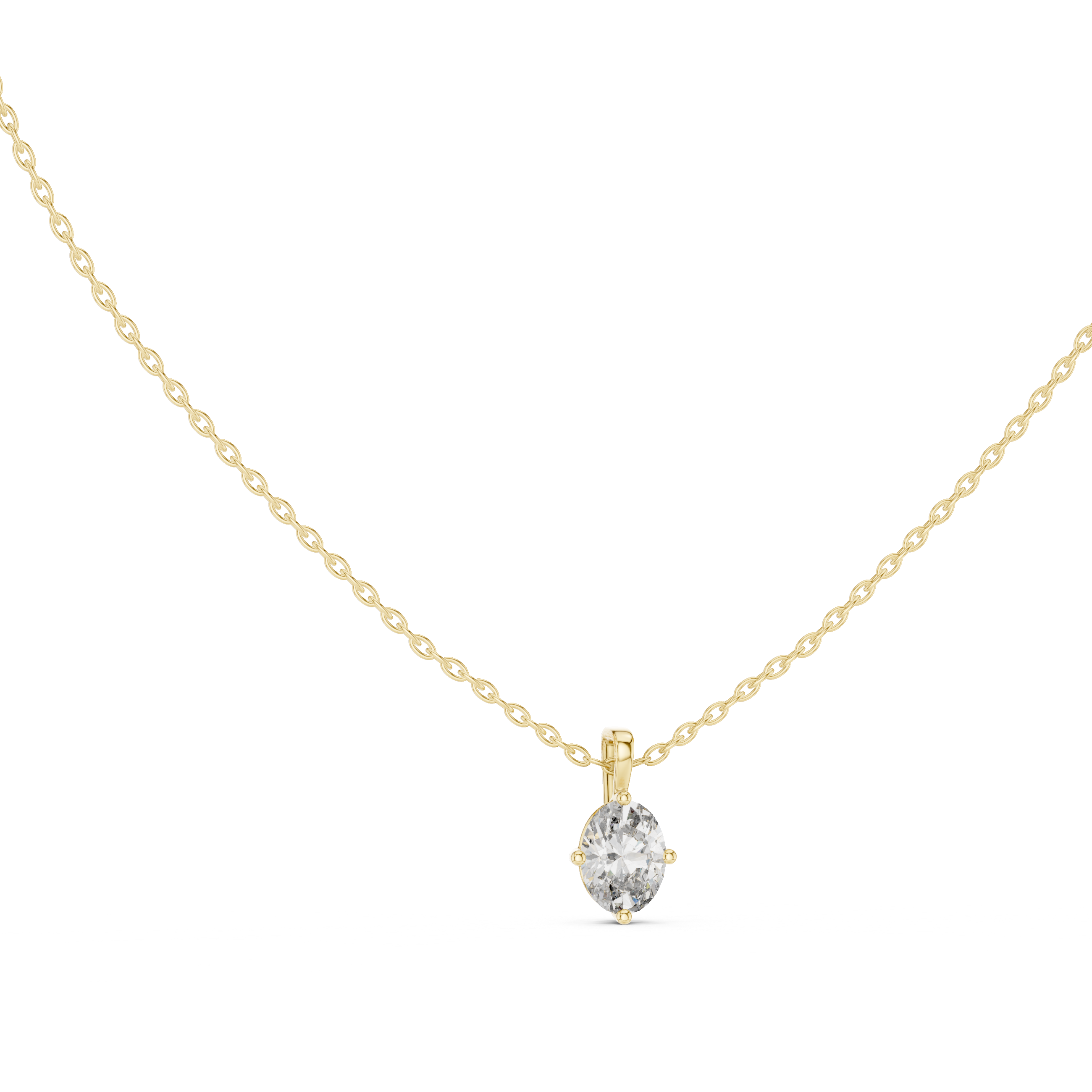 OVAL SOLITAIRE DIAMOND PENDENT