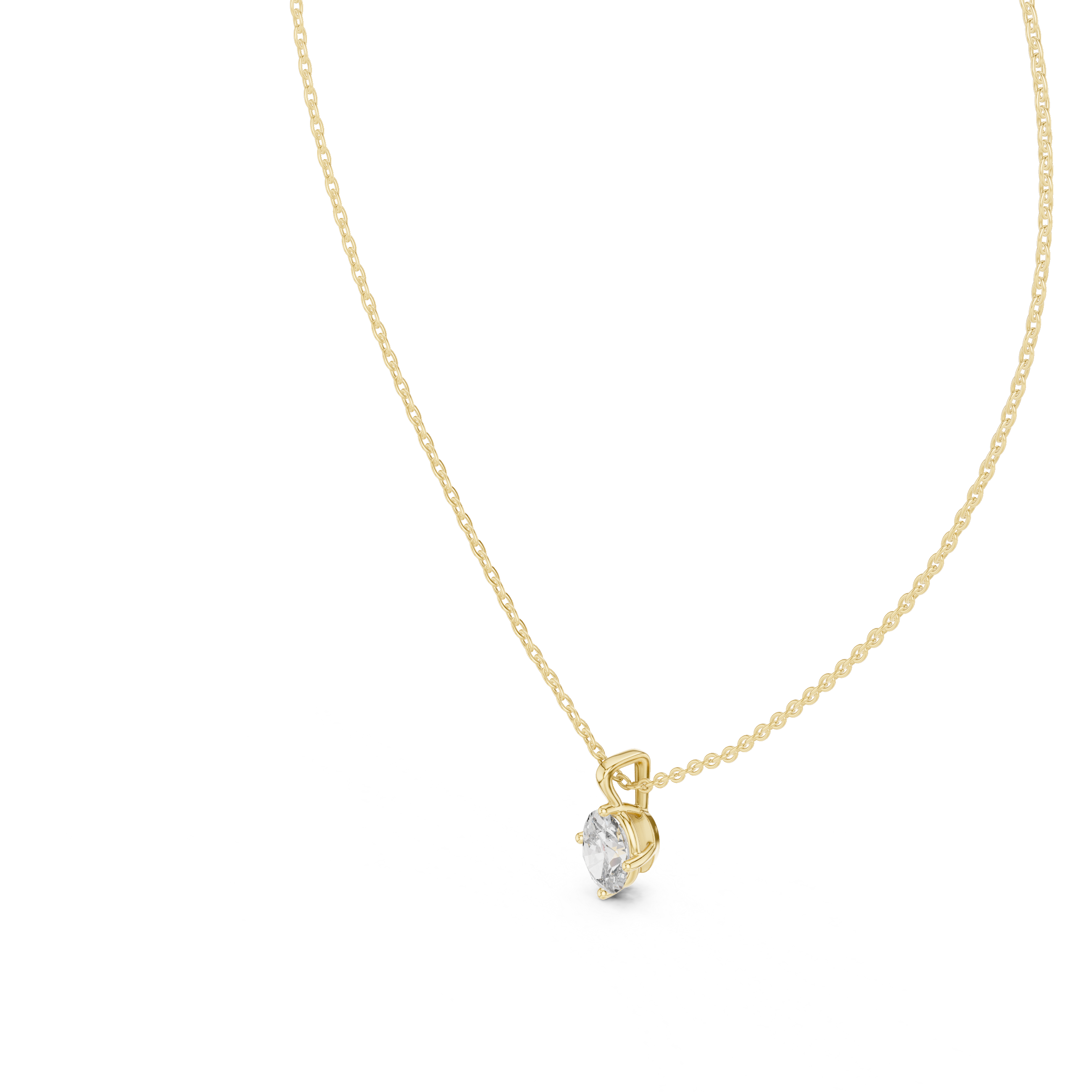 OVAL SOLITAIRE DIAMOND PENDENT