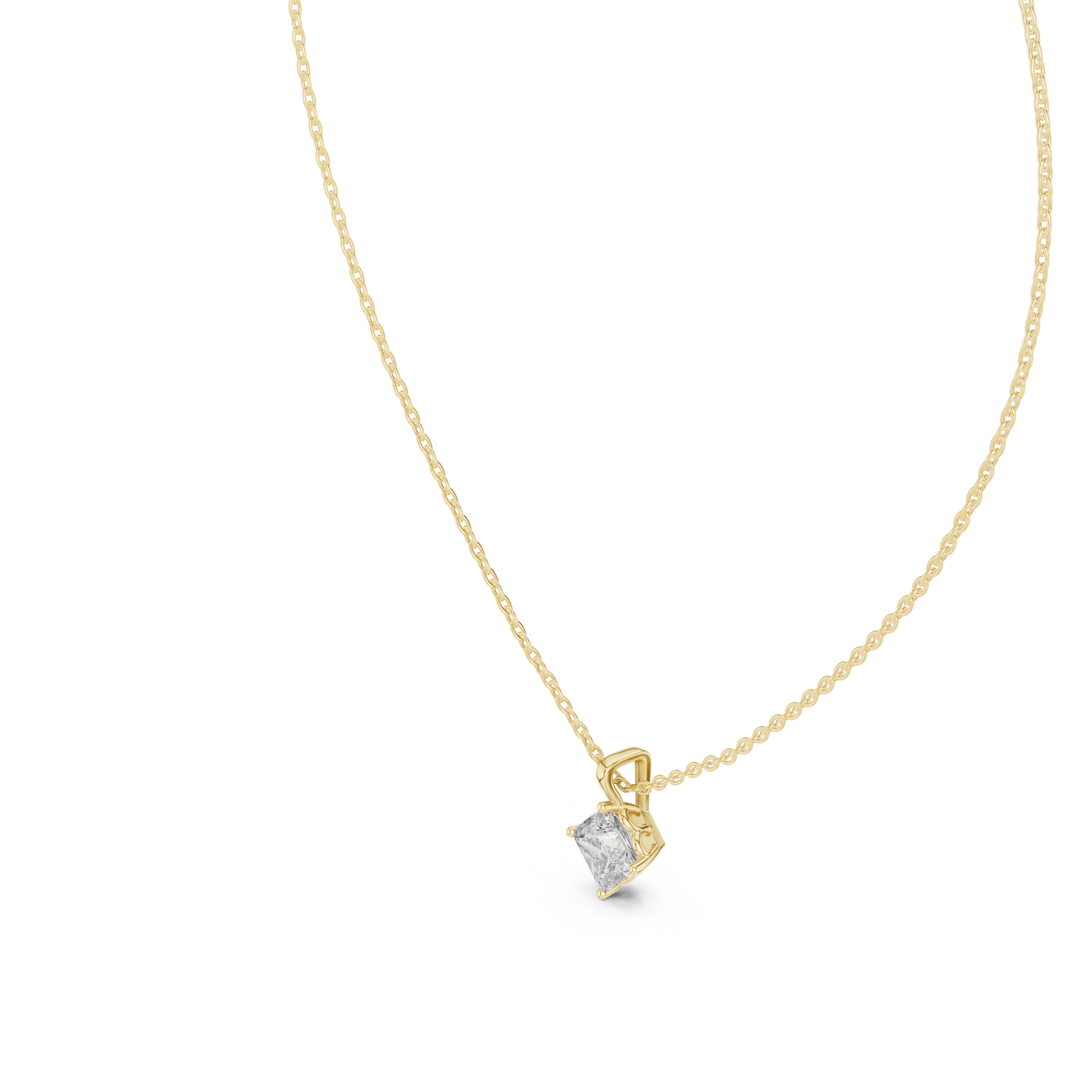 PRINCESS CUT DIAMOND SOLITAIRE PENDENT