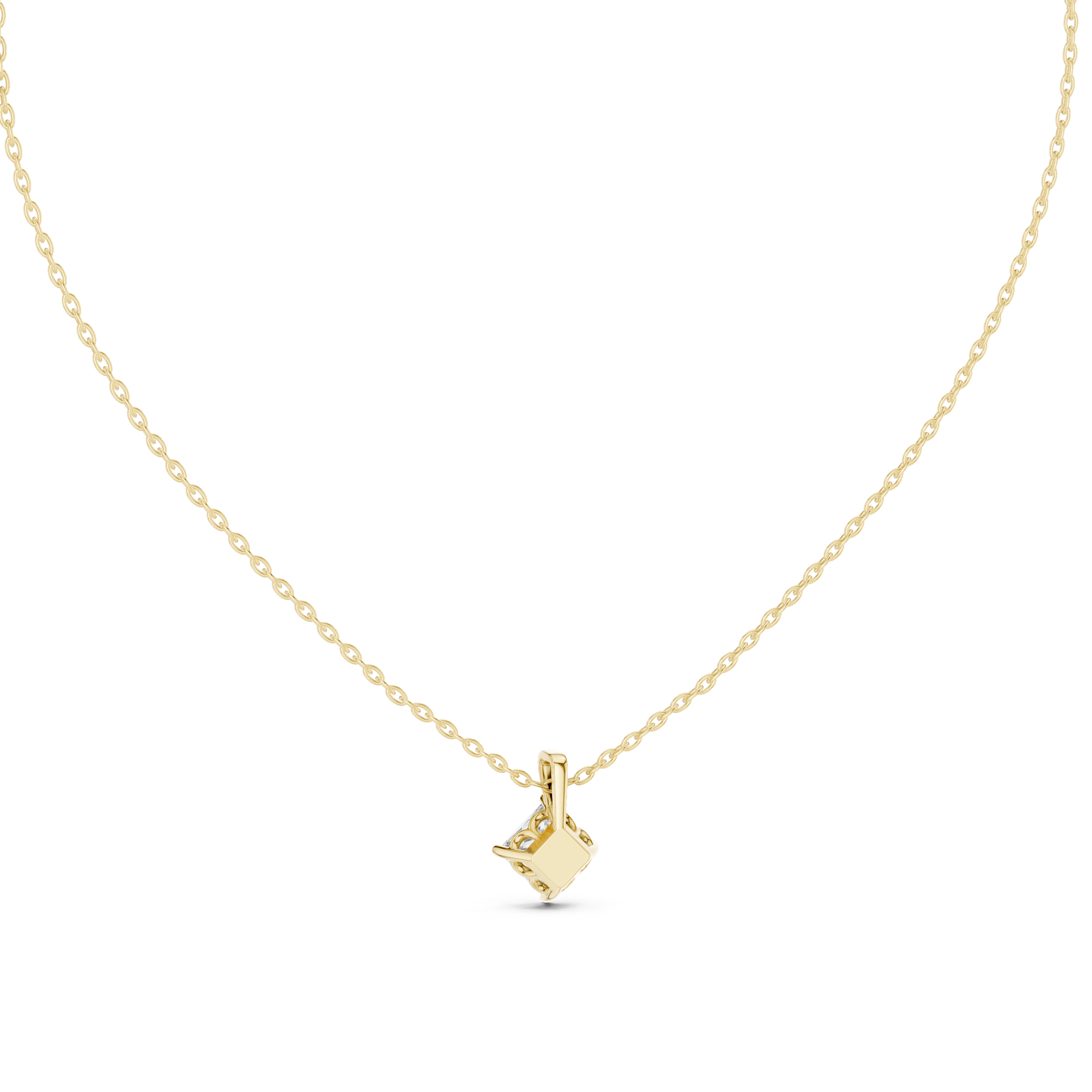 PRINCESS CUT DIAMOND SOLITAIRE PENDENT