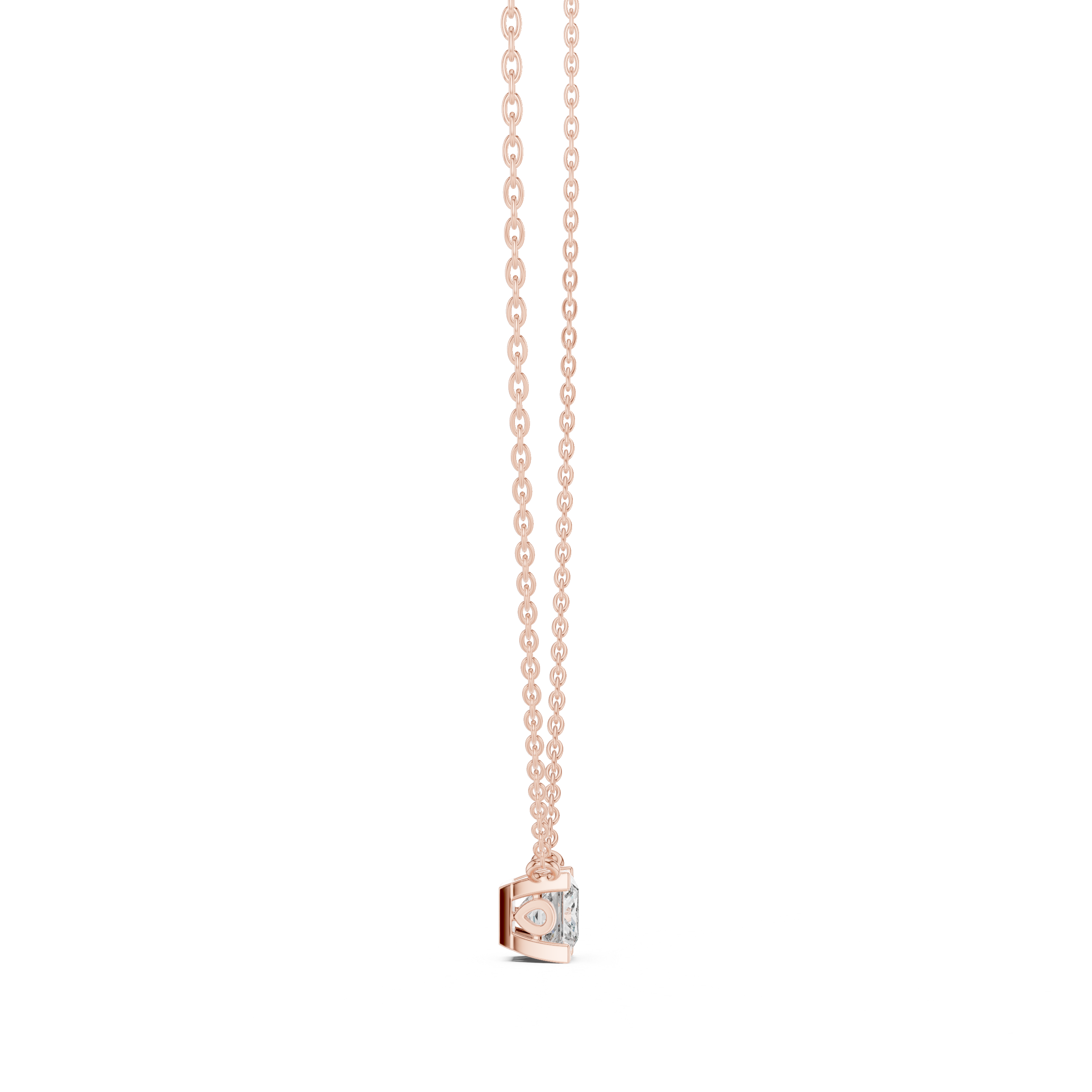 FLOATING PRINCESS CUT DIAMOND PENDENT