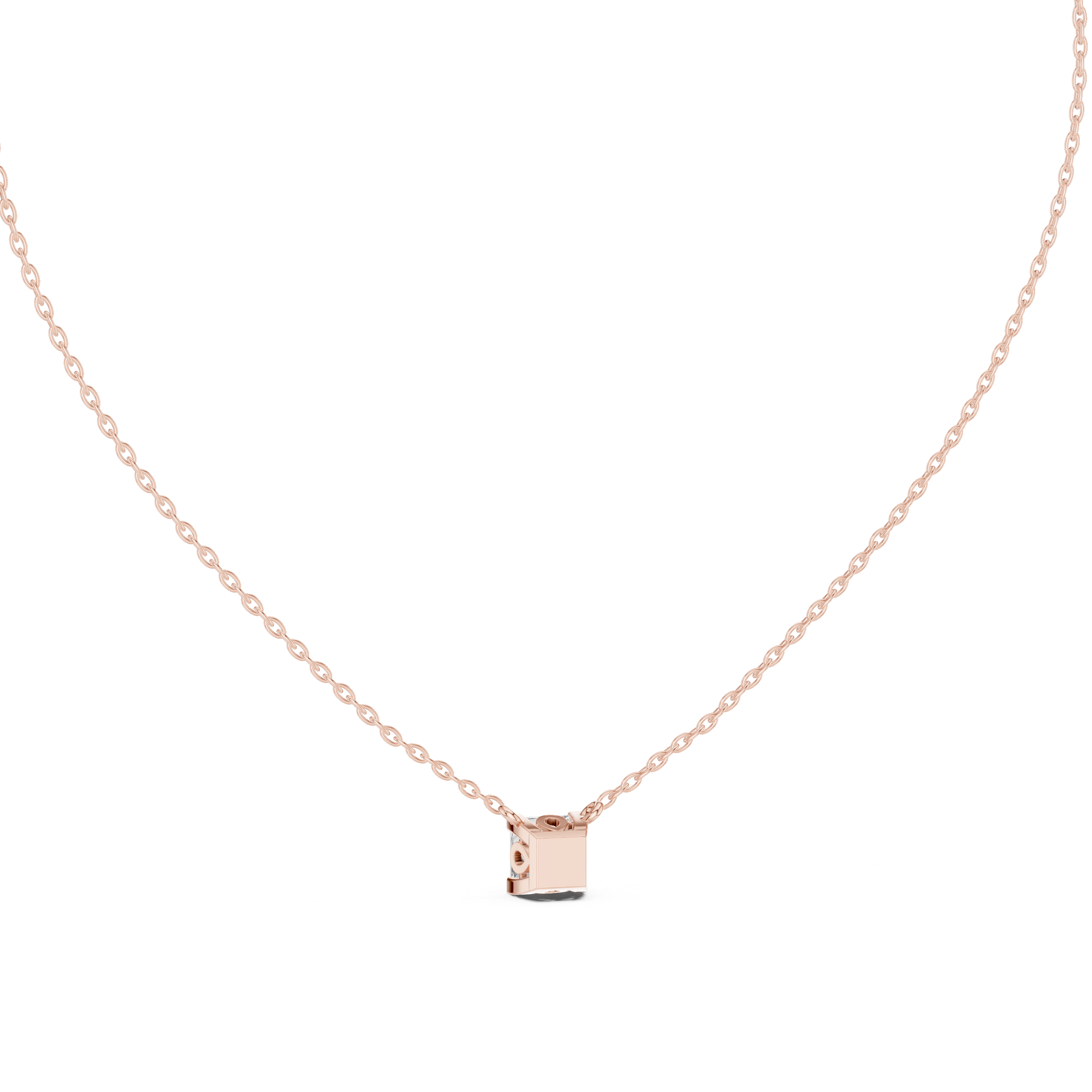 FLOATING PRINCESS CUT DIAMOND PENDENT