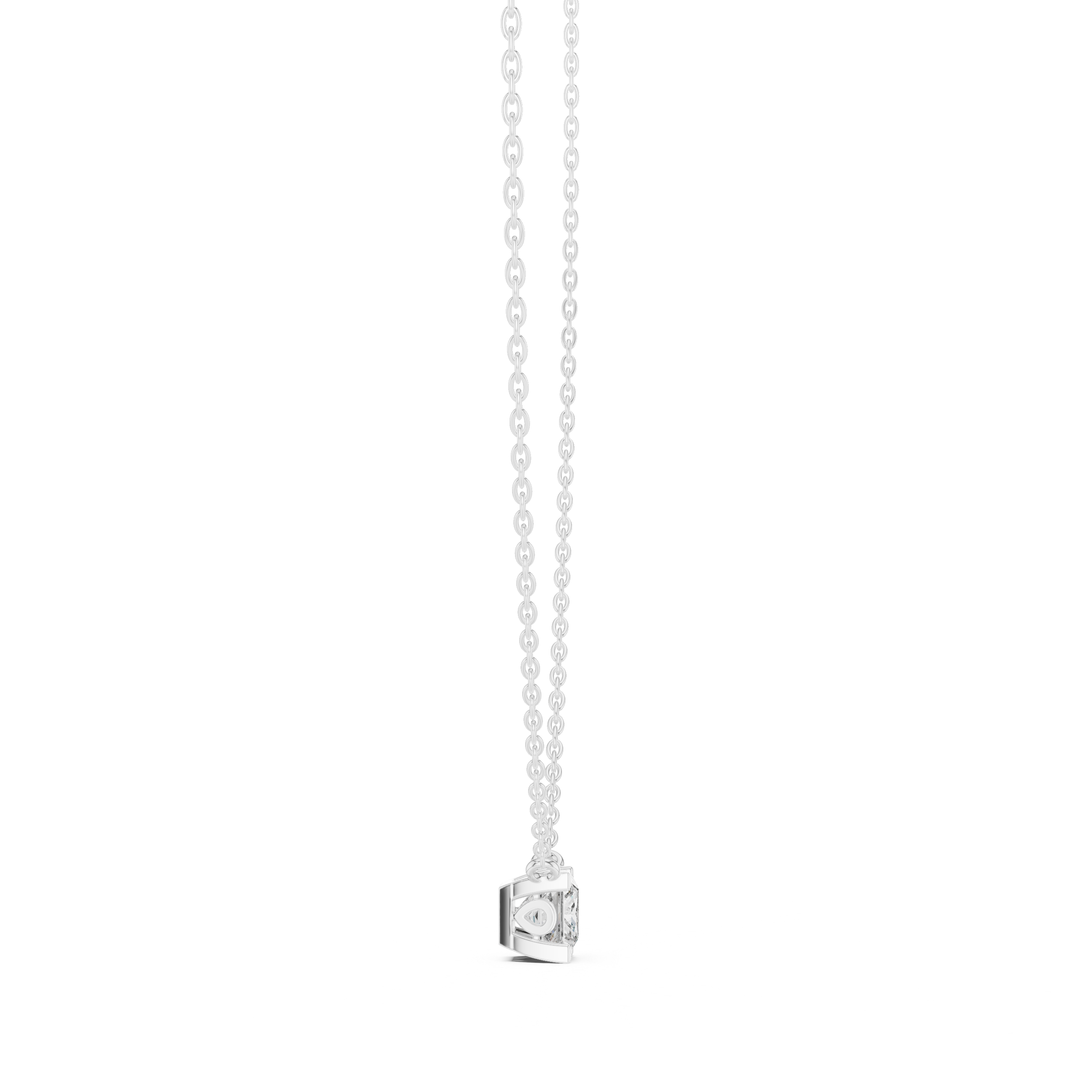 FLOATING PRINCESS CUT DIAMOND PENDENT