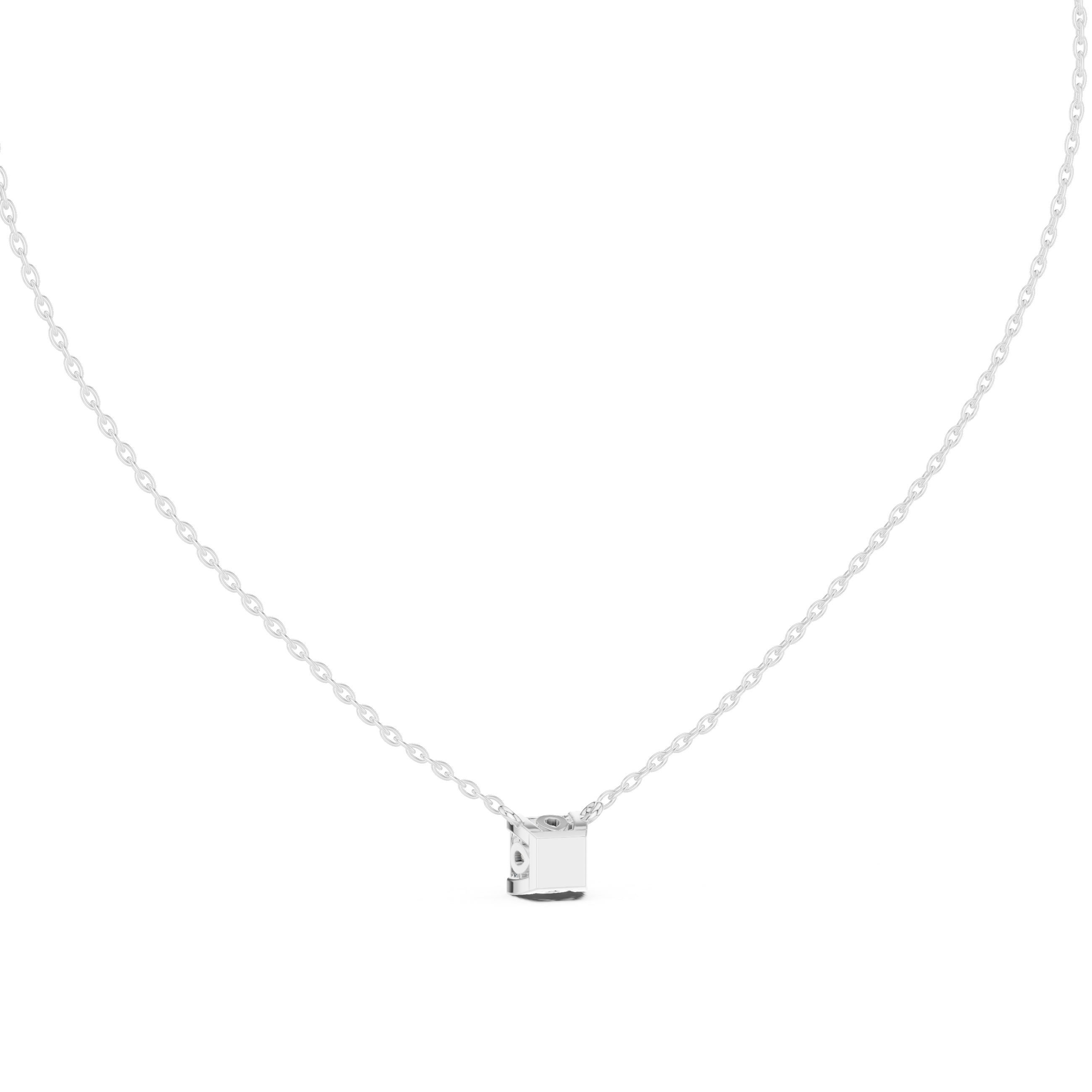 FLOATING PRINCESS CUT DIAMOND PENDENT