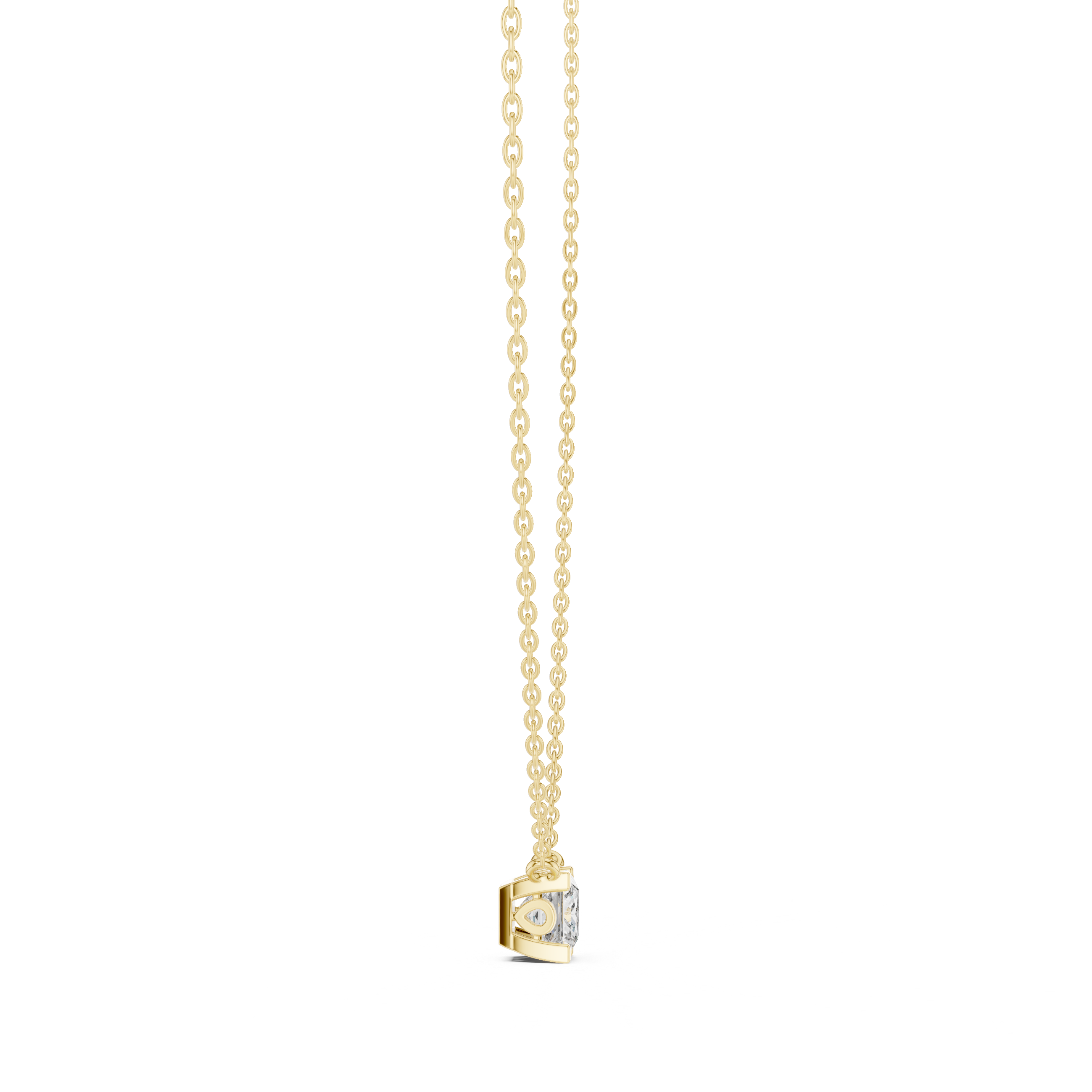 FLOATING PRINCESS CUT DIAMOND PENDENT