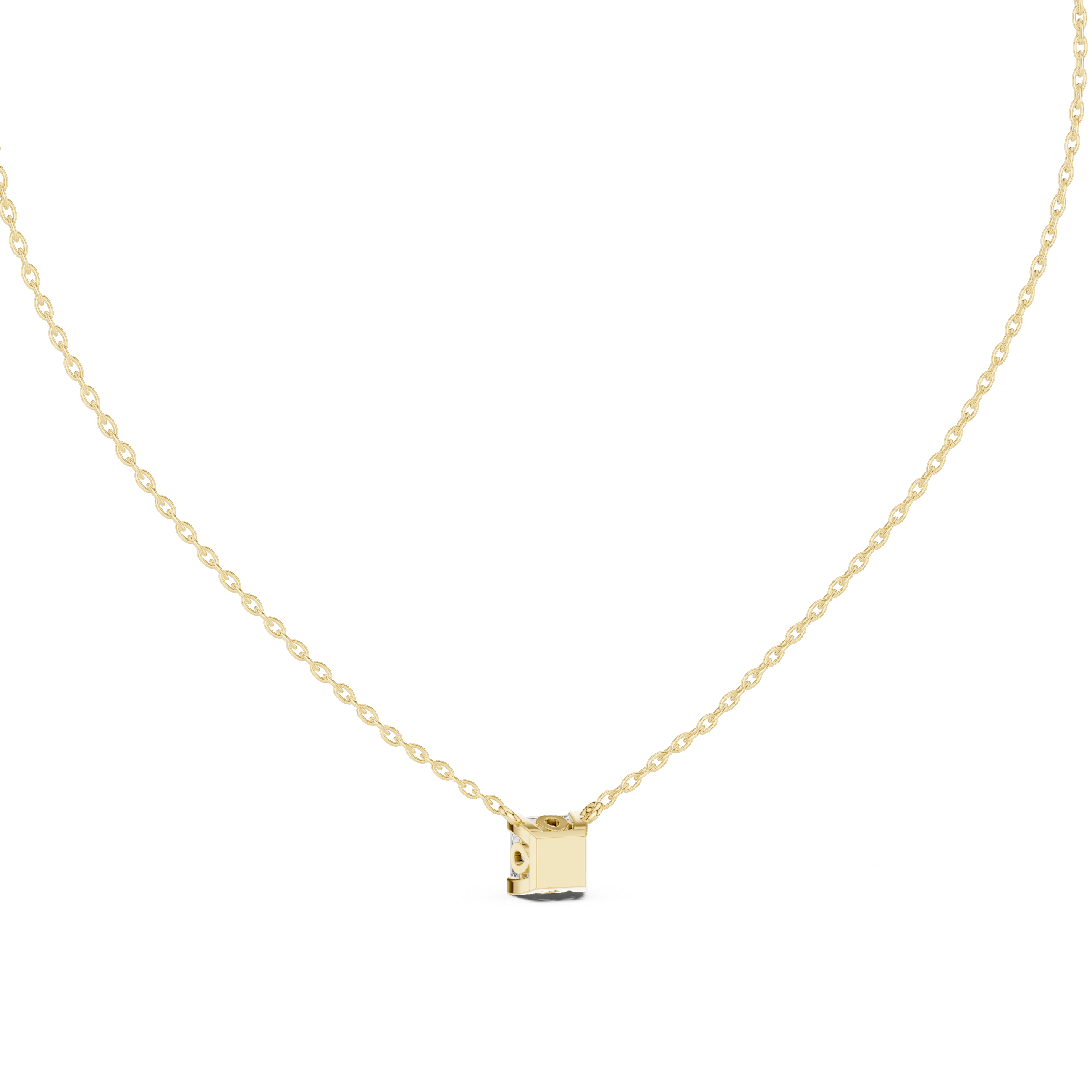 FLOATING PRINCESS CUT DIAMOND PENDENT