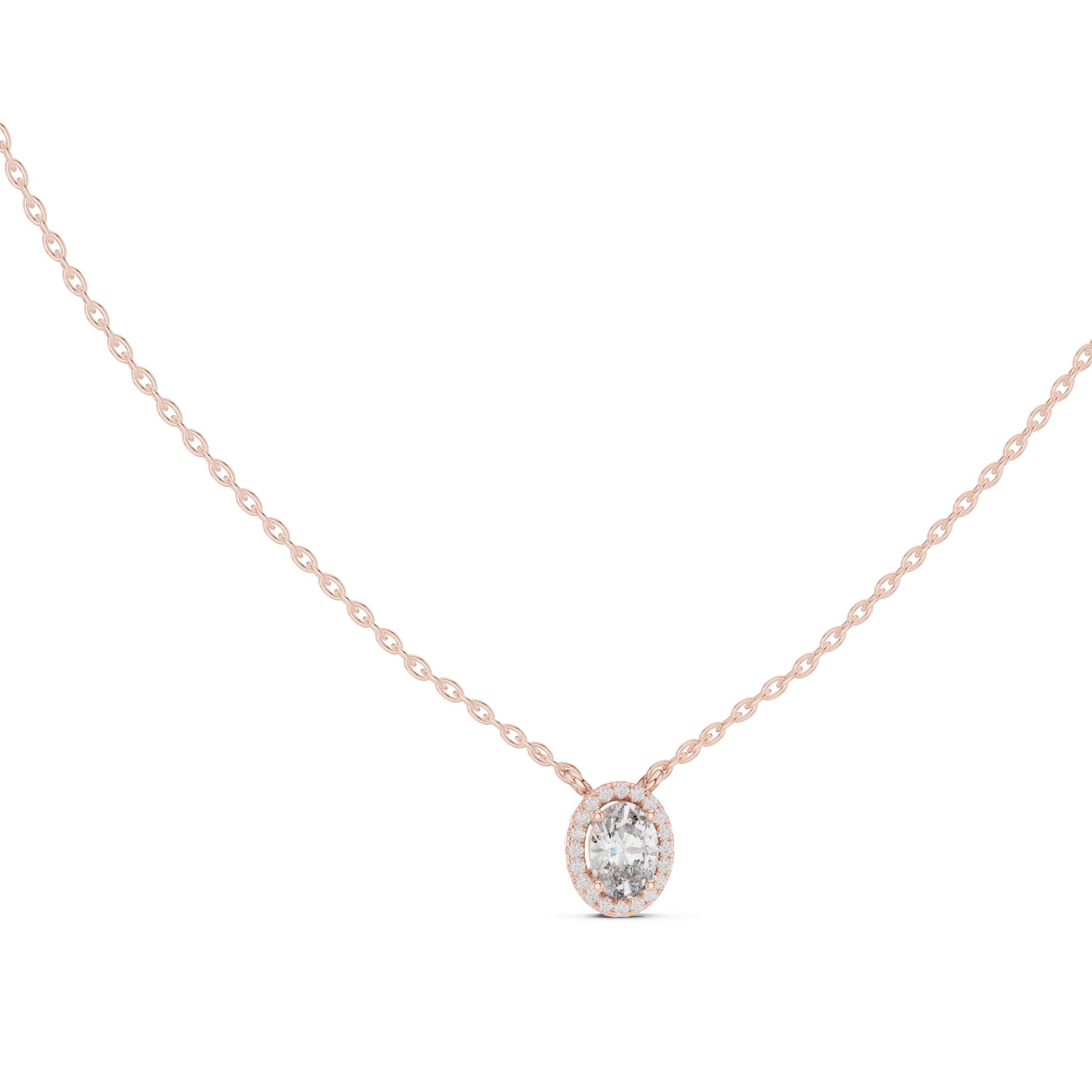 CLASSIC OVAL HALO DIAMOND PENDENT
