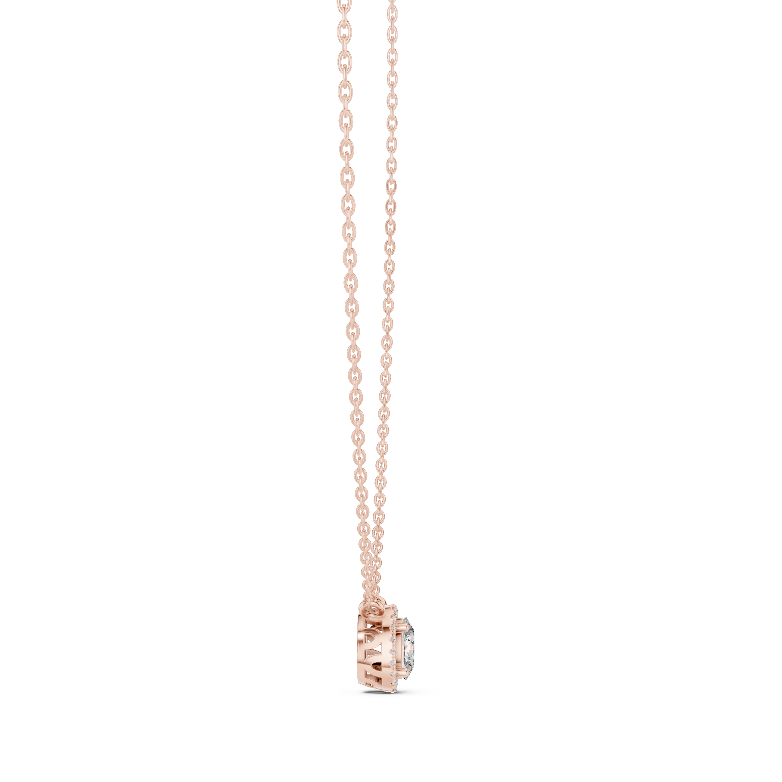 CLASSIC OVAL HALO DIAMOND PENDENT