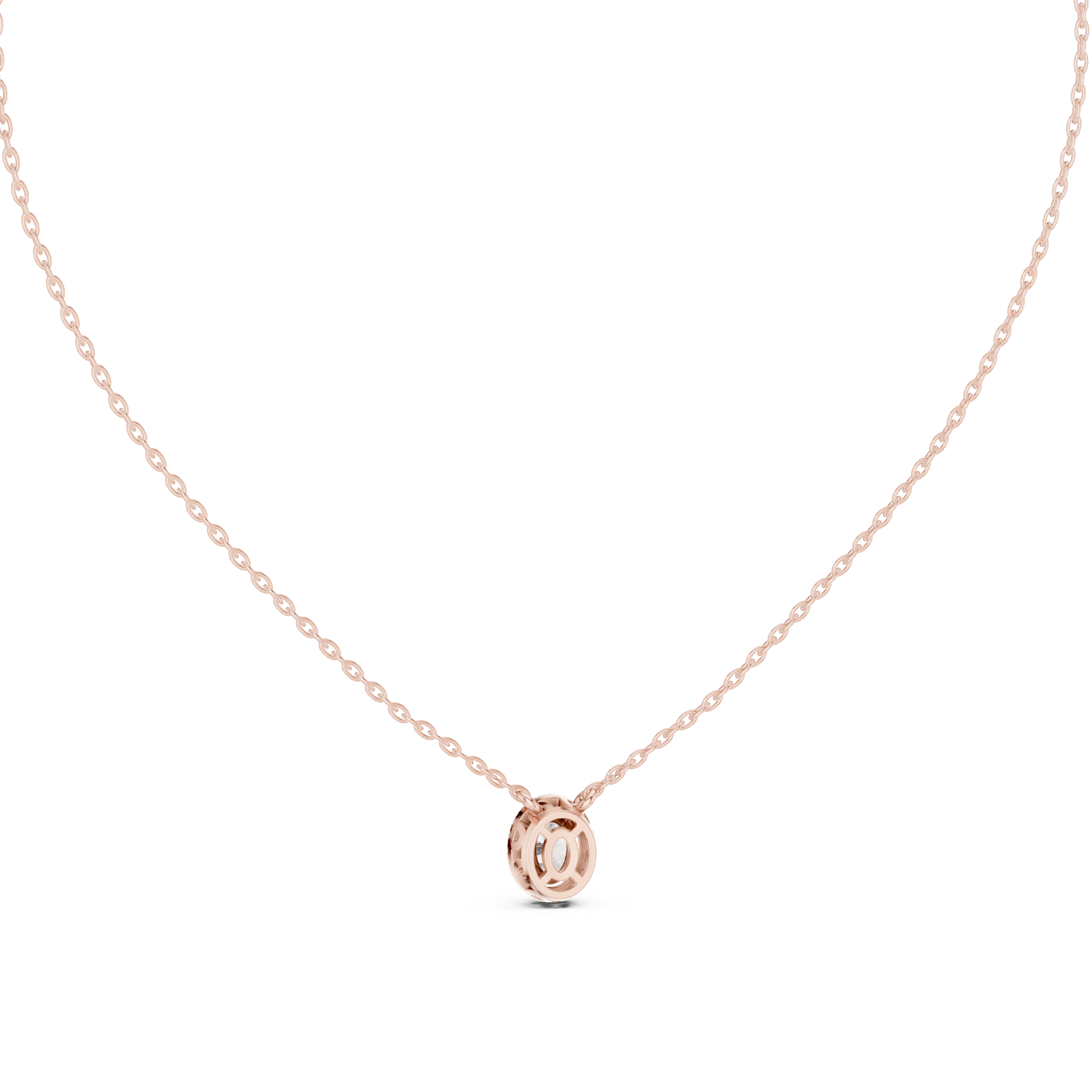 CLASSIC OVAL HALO DIAMOND PENDENT