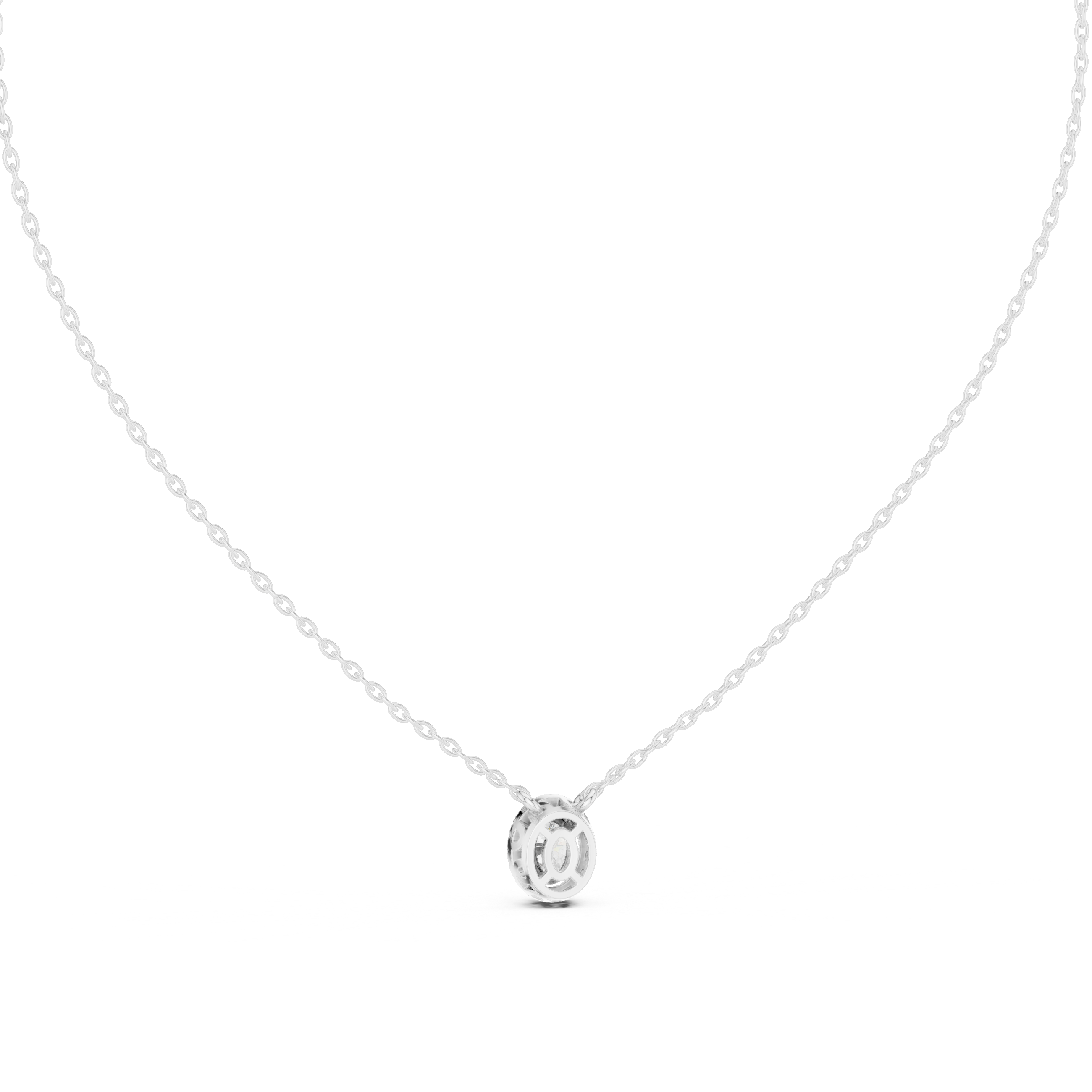 CLASSIC OVAL HALO DIAMOND PENDENT