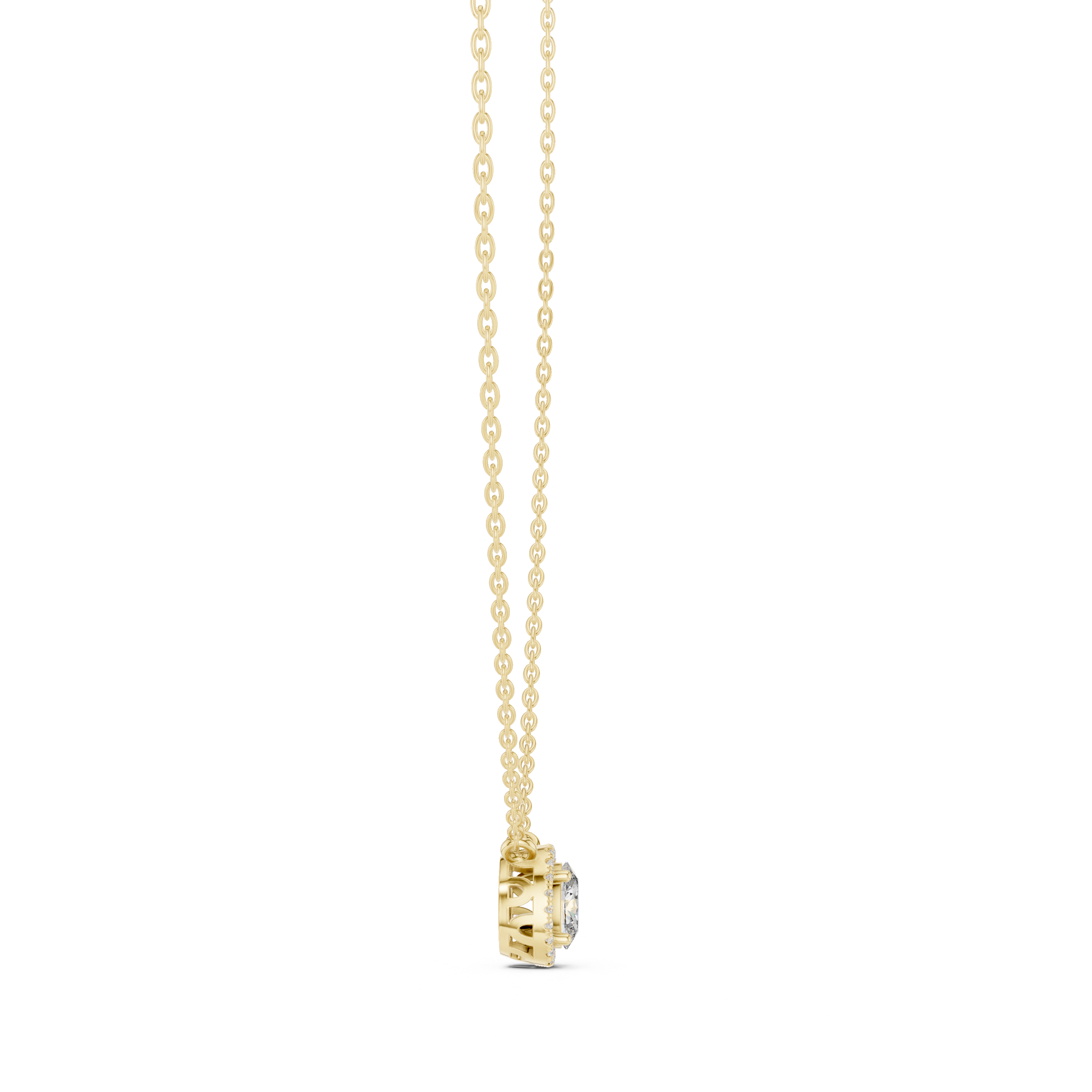 CLASSIC OVAL HALO DIAMOND PENDENT