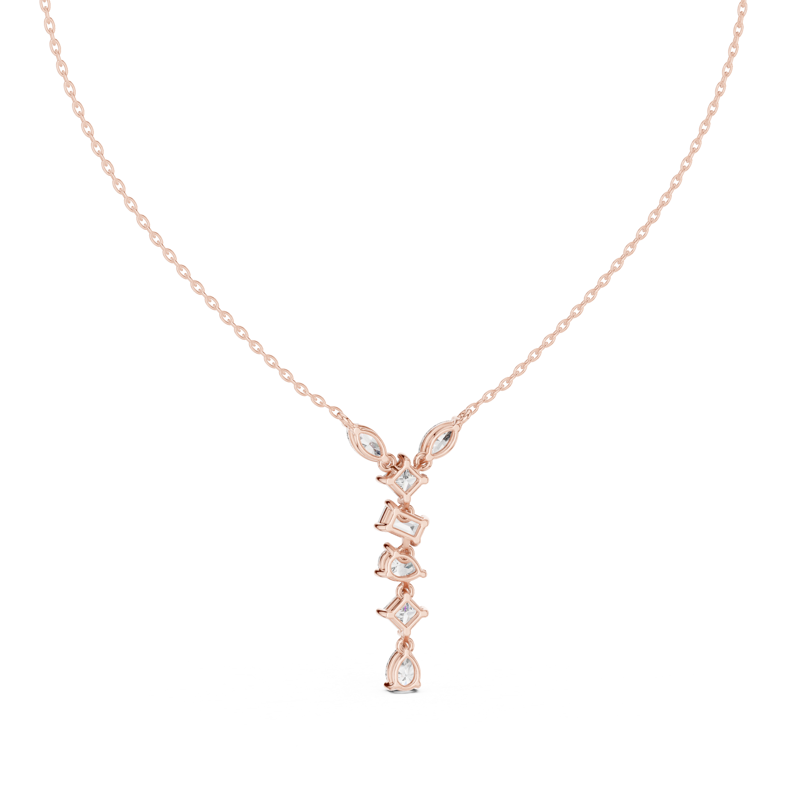 MULTI SHAPE DIAMOND Y-DROP PENDENT