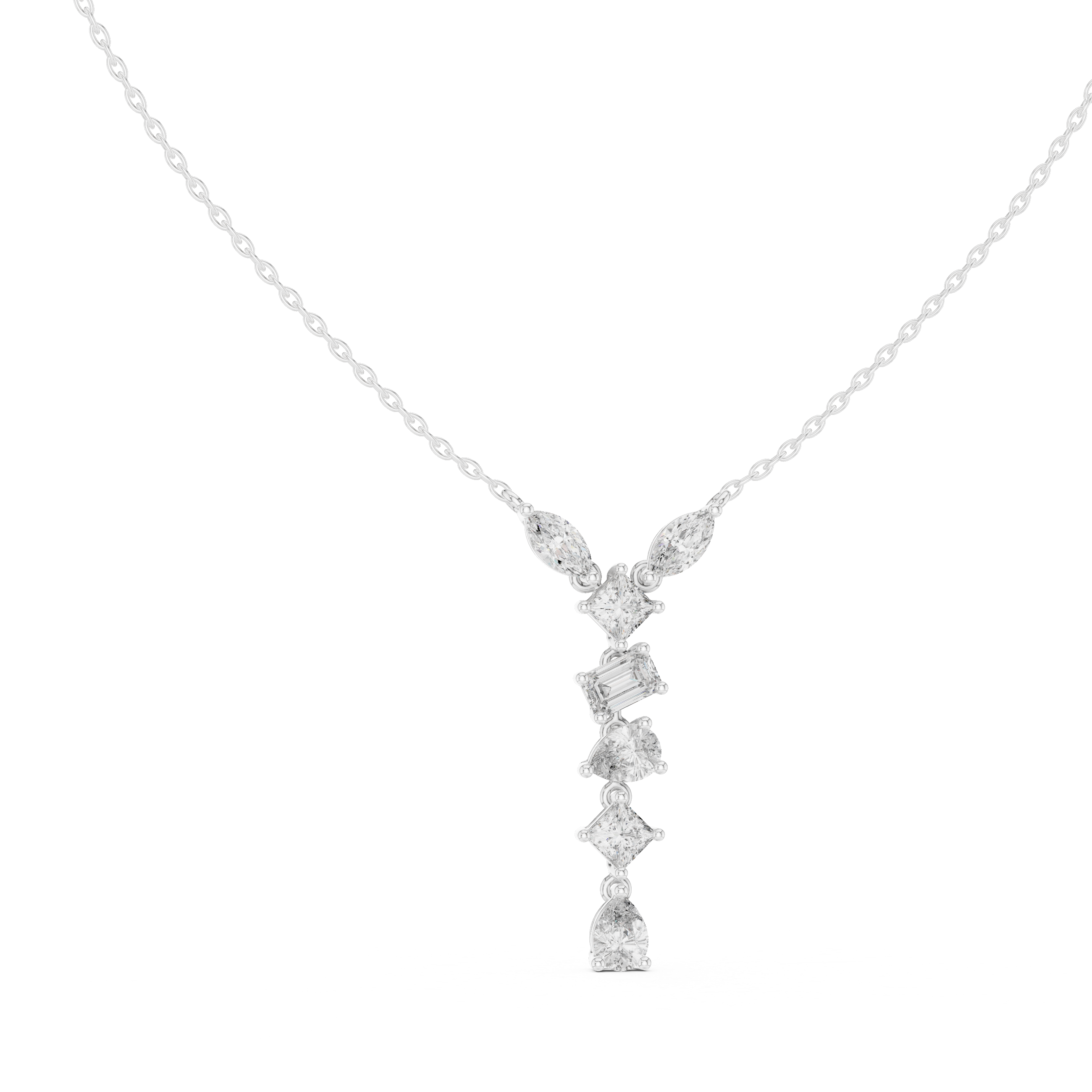MULTI SHAPE DIAMOND Y-DROP PENDENT