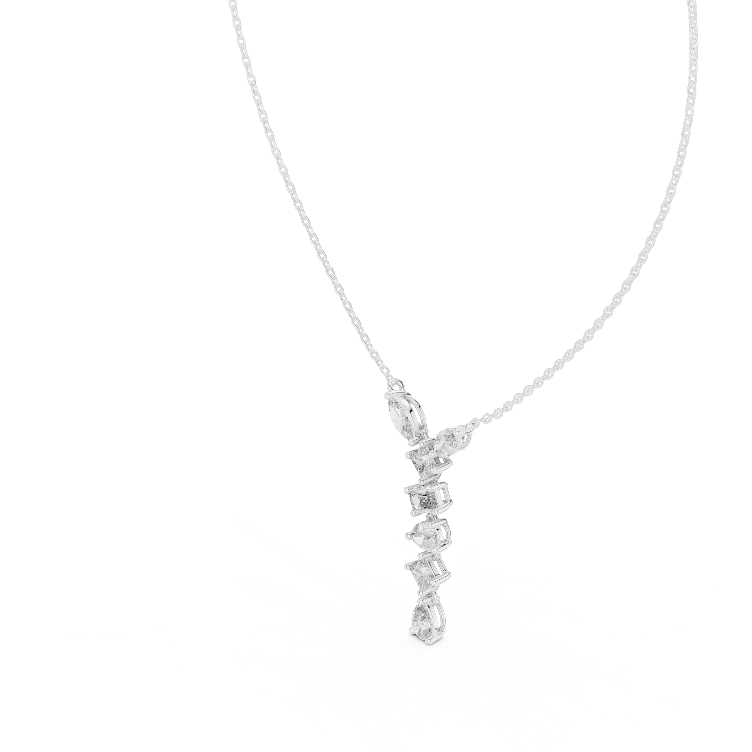 MULTI SHAPE DIAMOND Y-DROP PENDENT