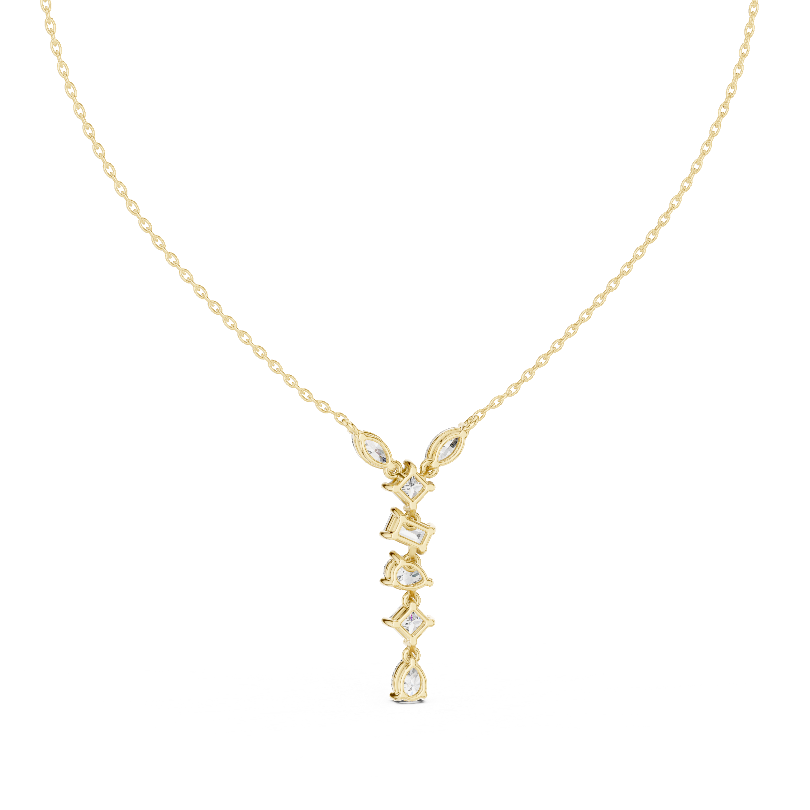 MULTI SHAPE DIAMOND Y-DROP PENDENT