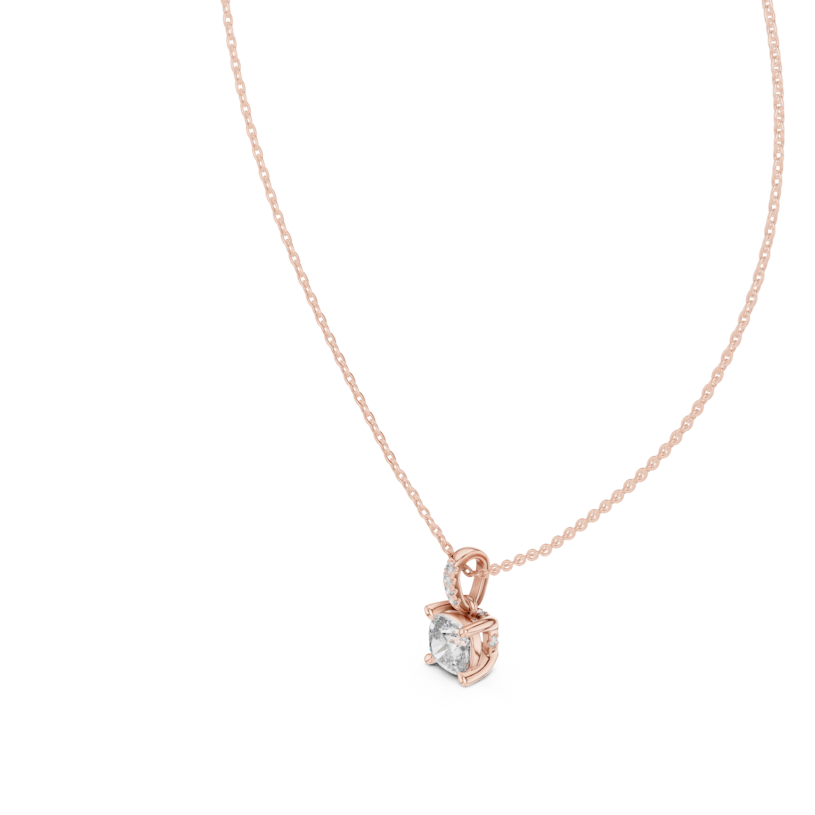 ROUND SOLITAIRE DIAMOND PENDENT WITH DIAMOND BALI