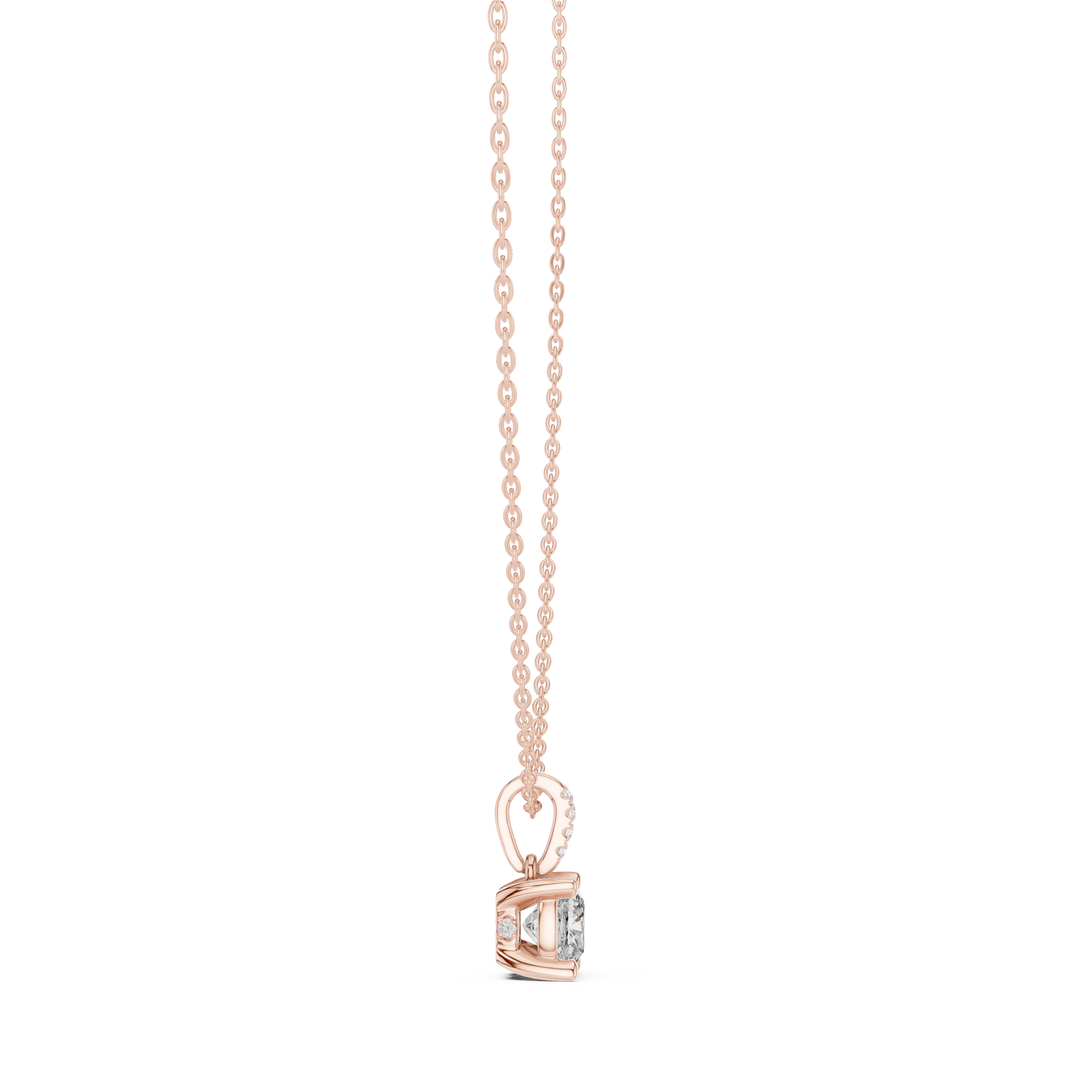 ROUND SOLITAIRE DIAMOND PENDENT WITH DIAMOND BALI
