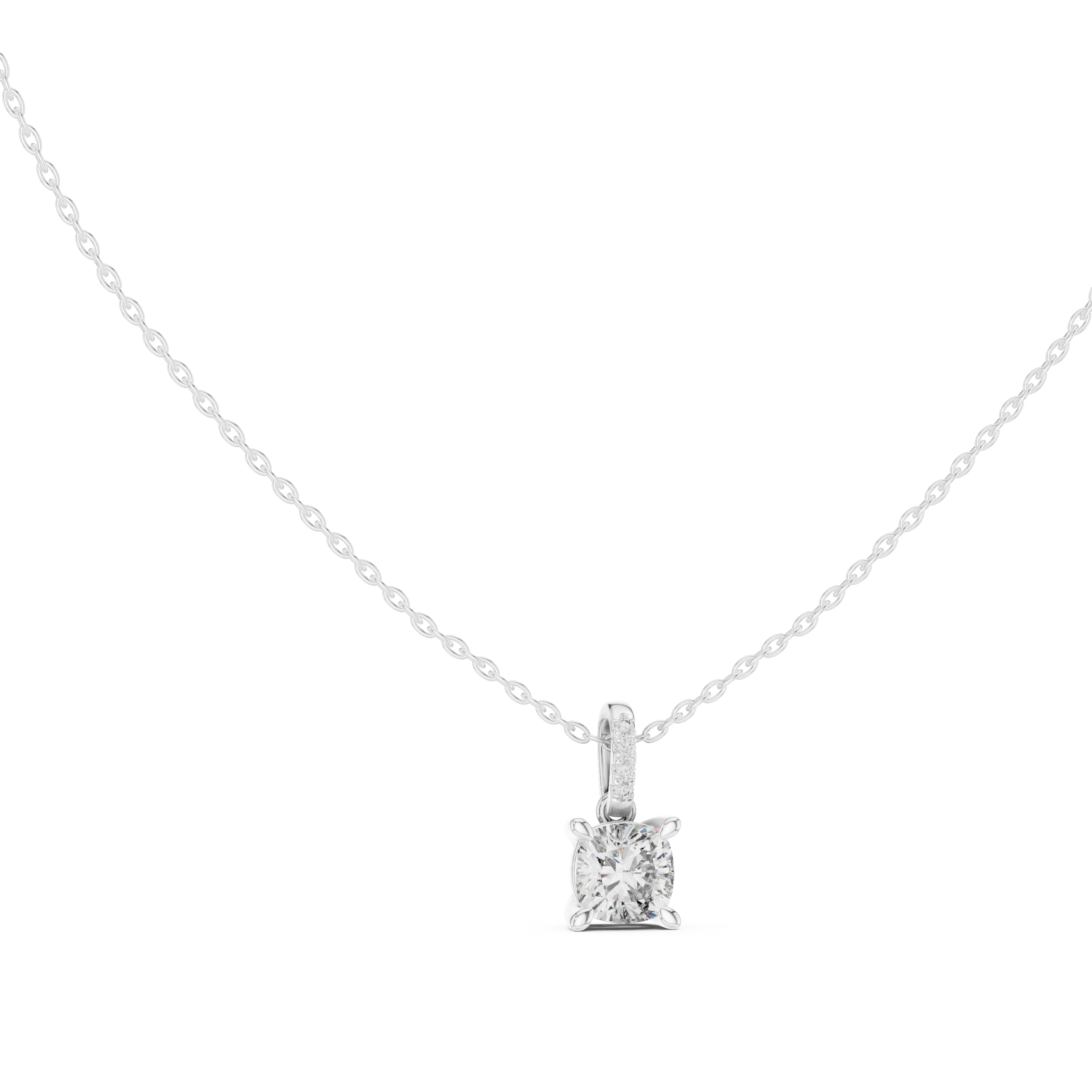 ROUND SOLITAIRE DIAMOND PENDENT WITH DIAMOND BALI