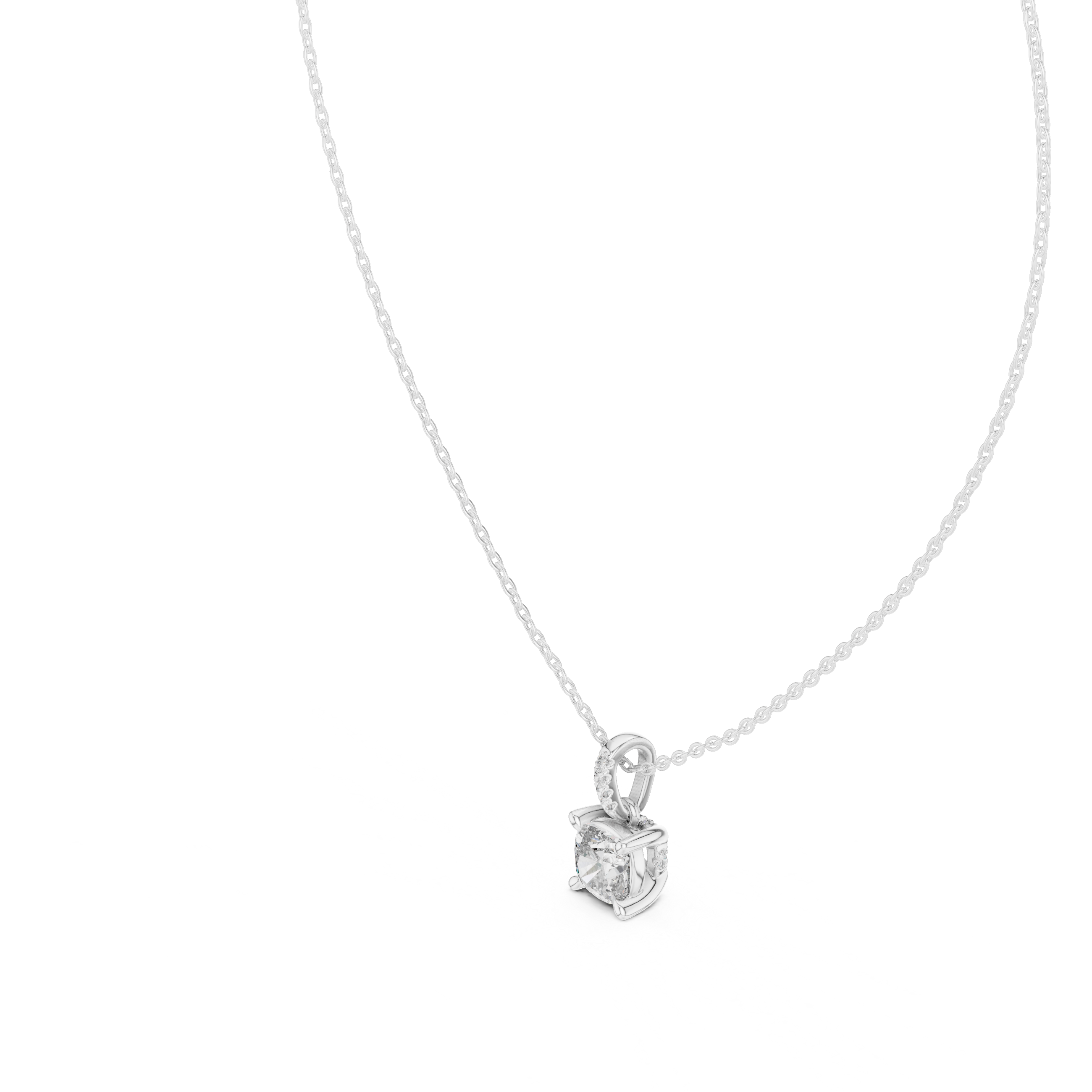 ROUND SOLITAIRE DIAMOND PENDENT WITH DIAMOND BALI