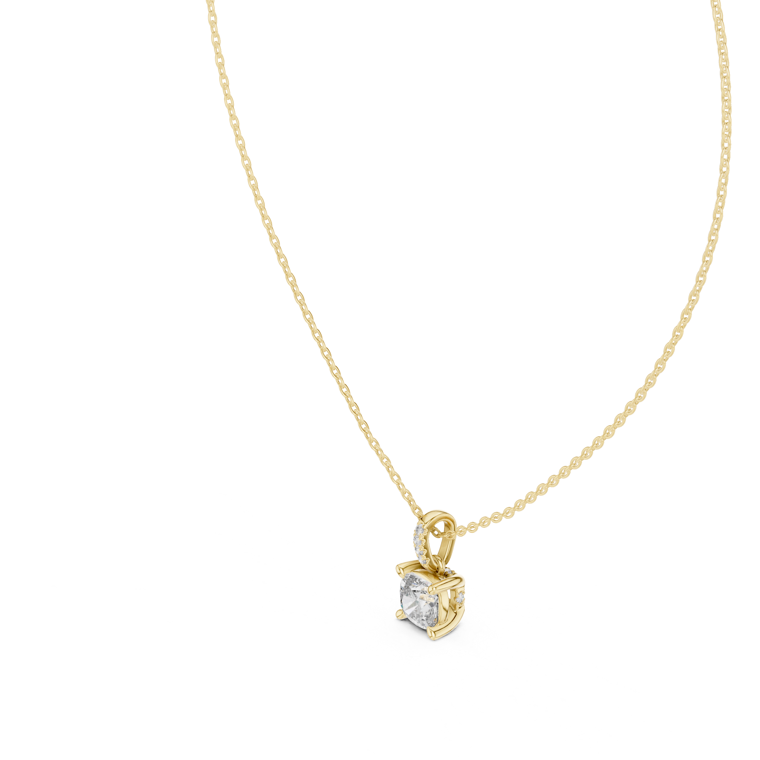 ROUND SOLITAIRE DIAMOND PENDENT WITH DIAMOND BALI