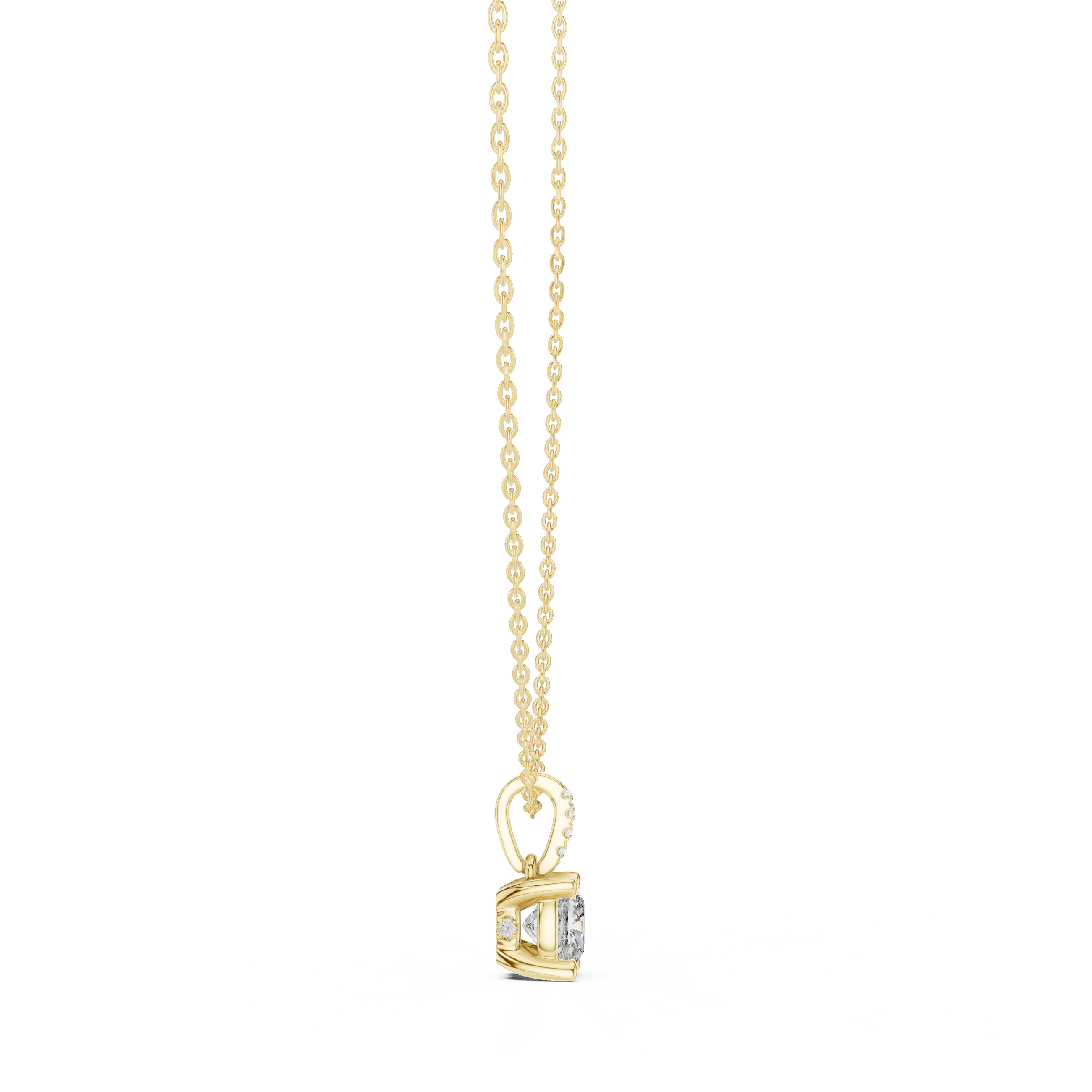 ROUND SOLITAIRE DIAMOND PENDENT WITH DIAMOND BALI