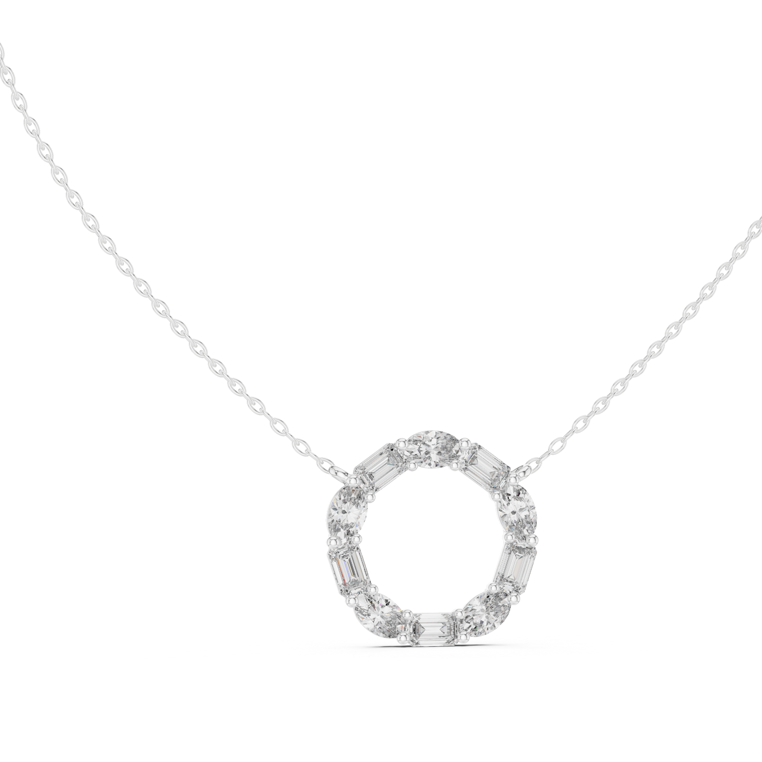 Diamond Circle Pendant Necklace | EMRALD & OVAL  Diamond Open Circle Pendant