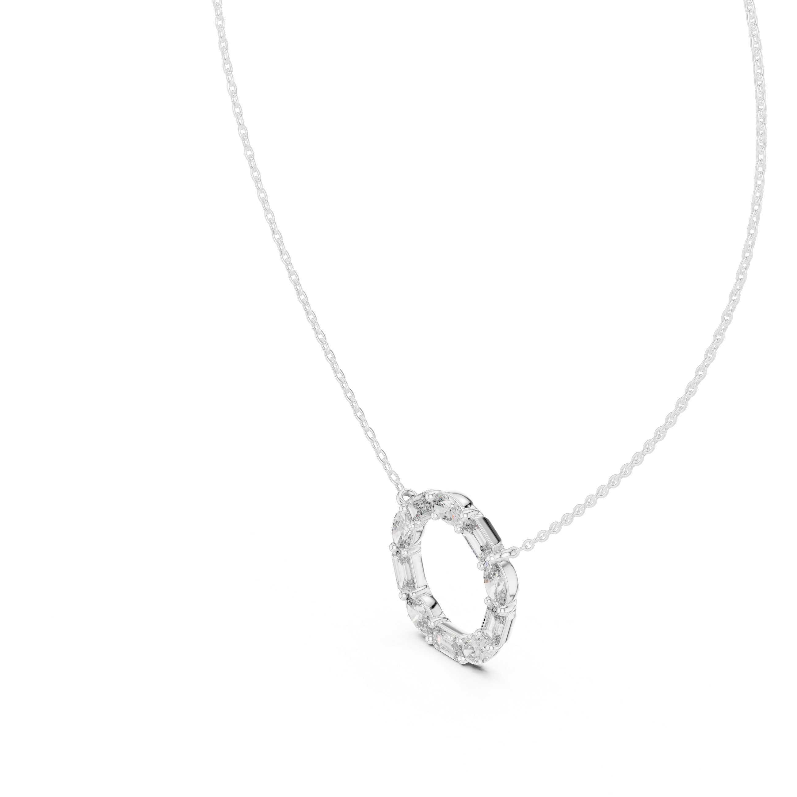 Diamond Circle Pendant Necklace | EMRALD & OVAL  Diamond Open Circle Pendant