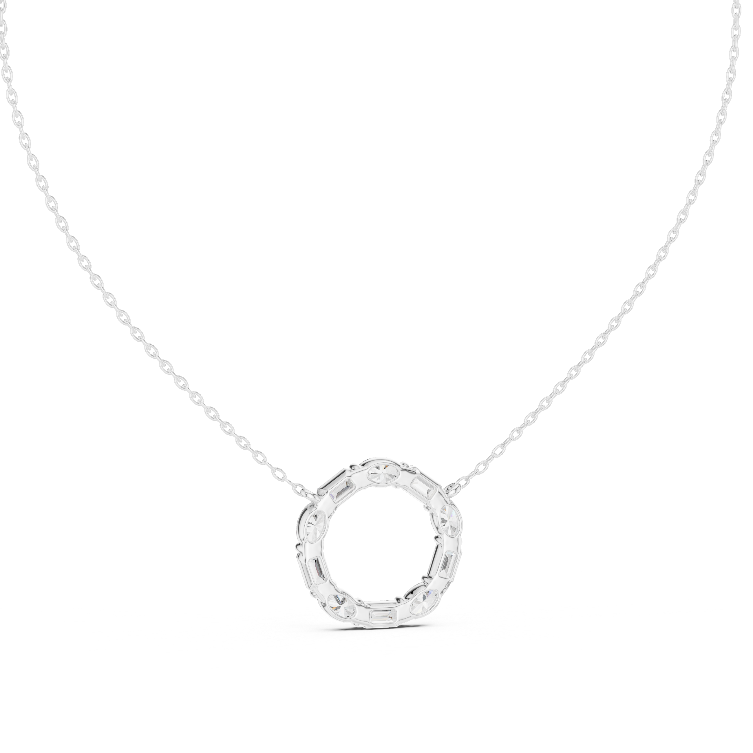 Diamond Circle Pendant Necklace | EMRALD & OVAL  Diamond Open Circle Pendant