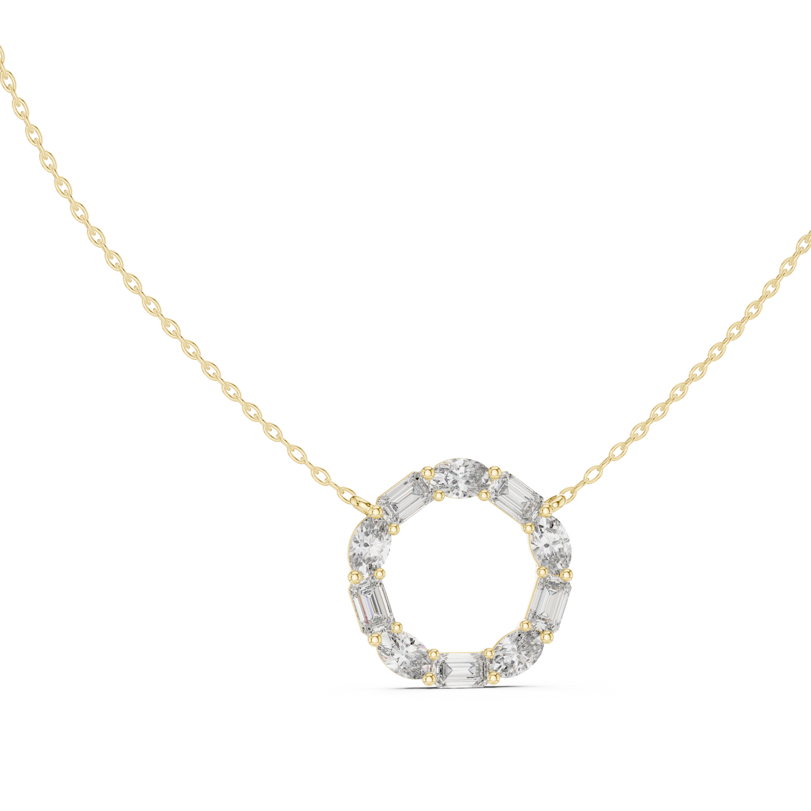 Diamond Circle Pendant Necklace | EMRALD & OVAL  Diamond Open Circle Pendant
