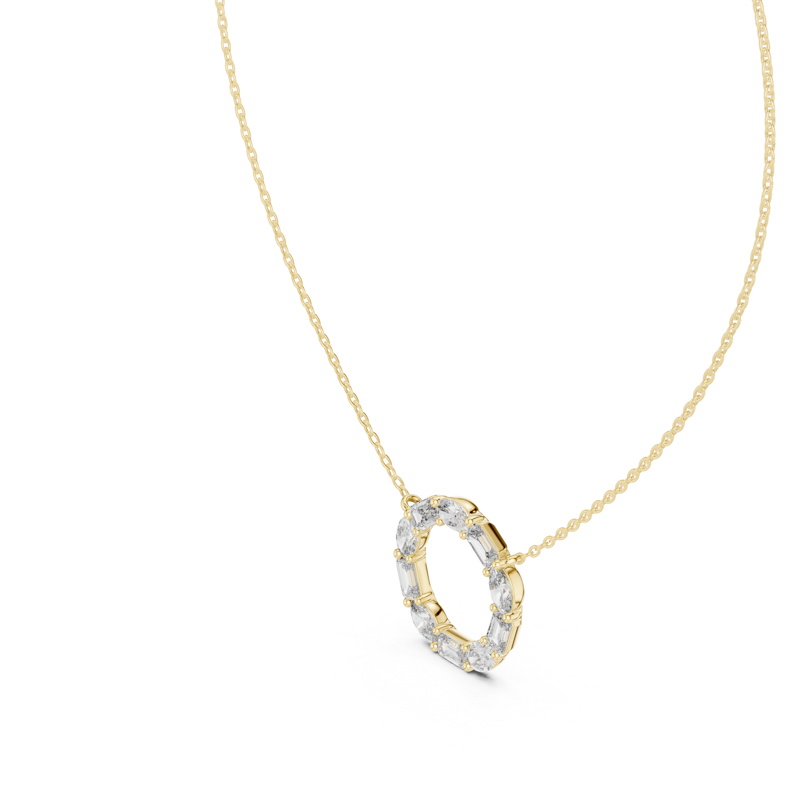Diamond Circle Pendant Necklace | EMRALD & OVAL  Diamond Open Circle Pendant