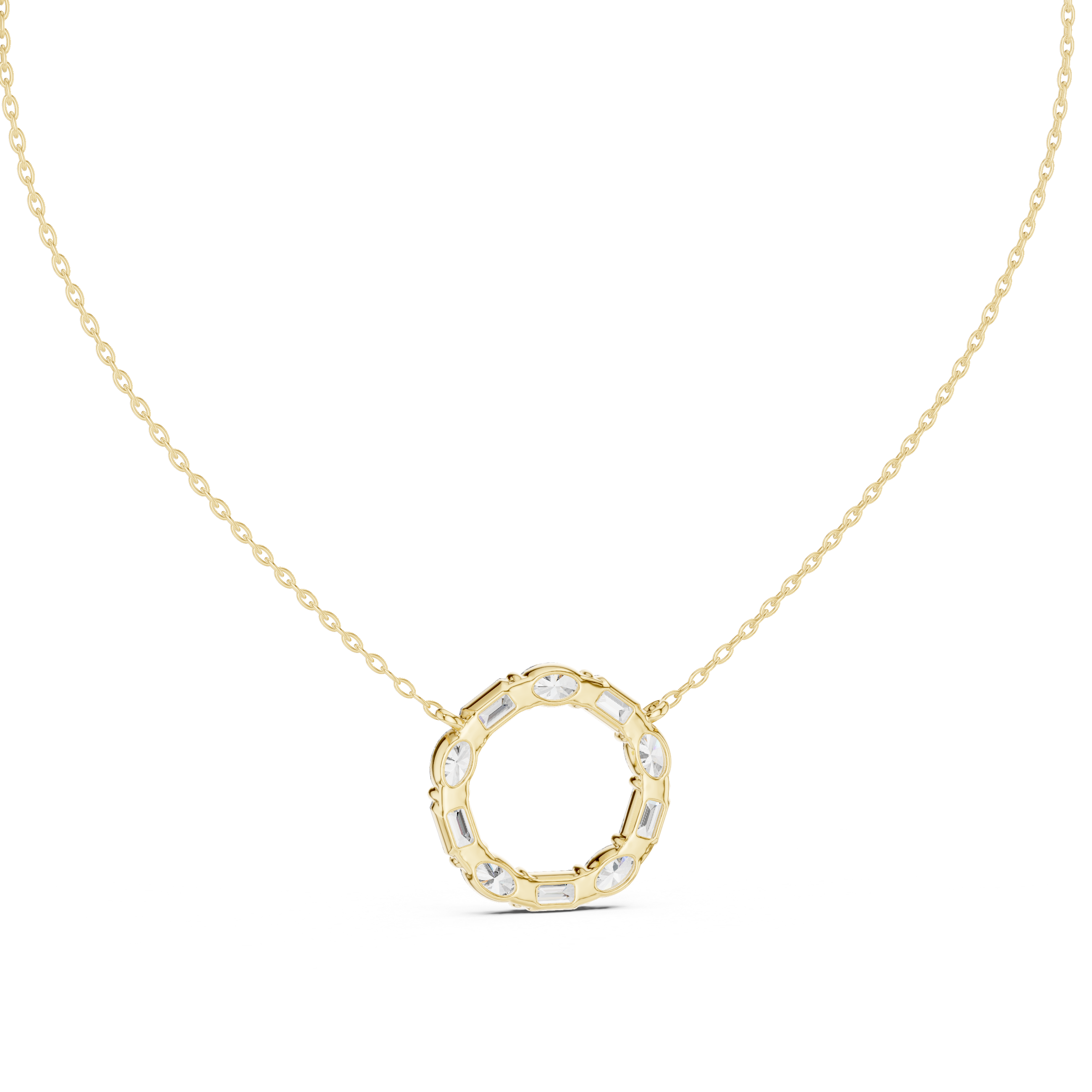 Diamond Circle Pendant Necklace | EMRALD & OVAL  Diamond Open Circle Pendant