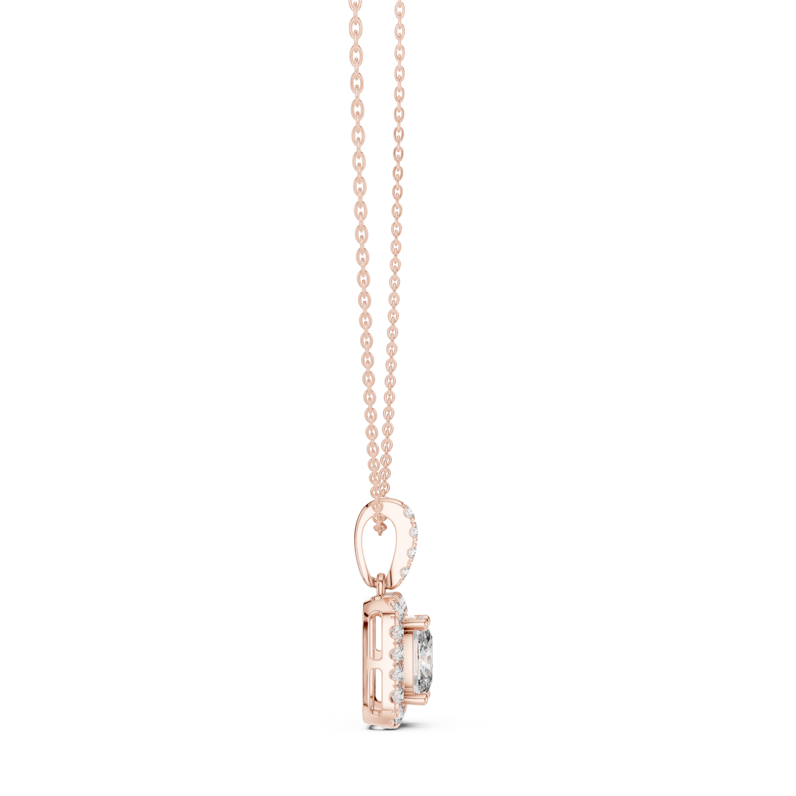 CUSHION HALO DIAMOND PENDENT