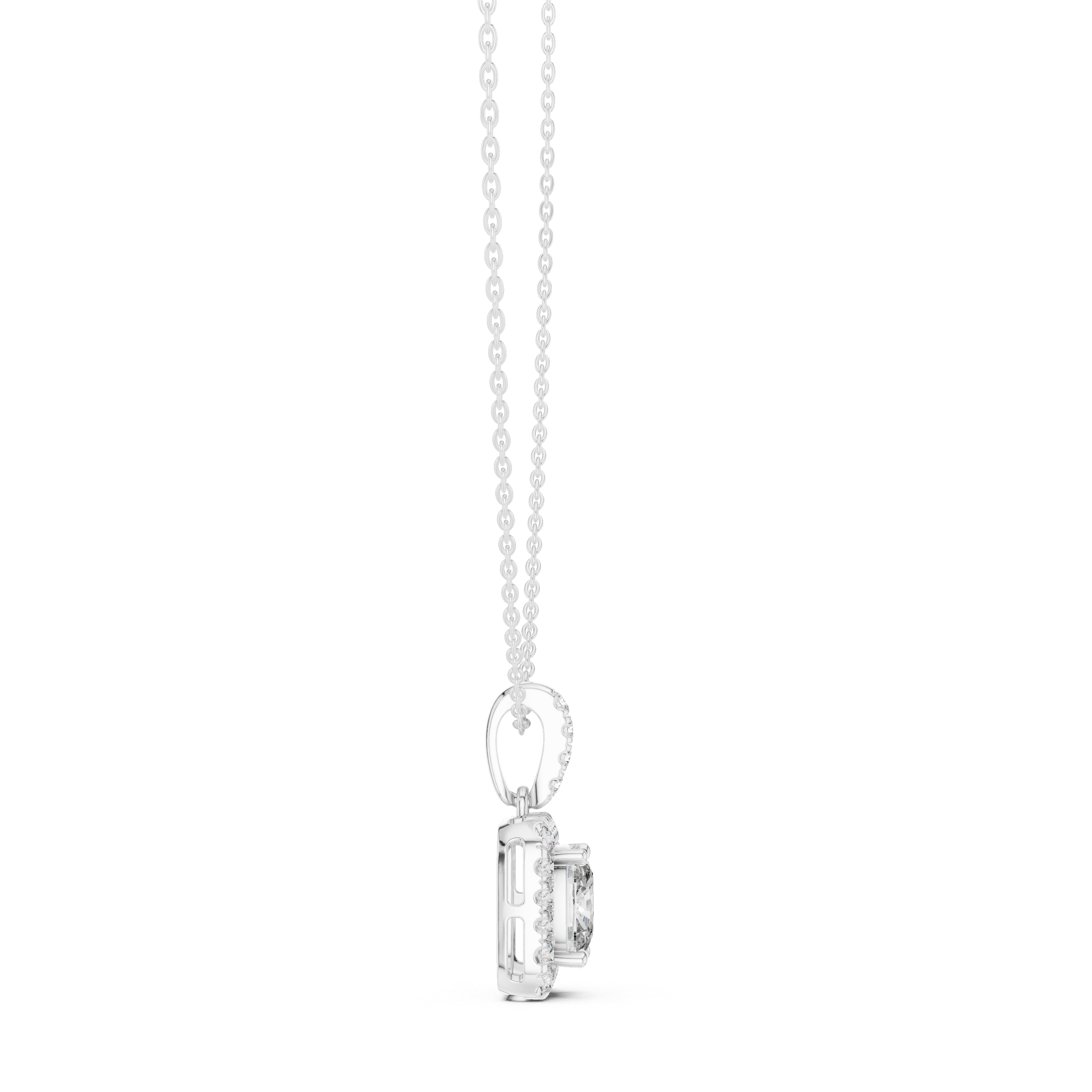 CUSHION HALO DIAMOND PENDENT
