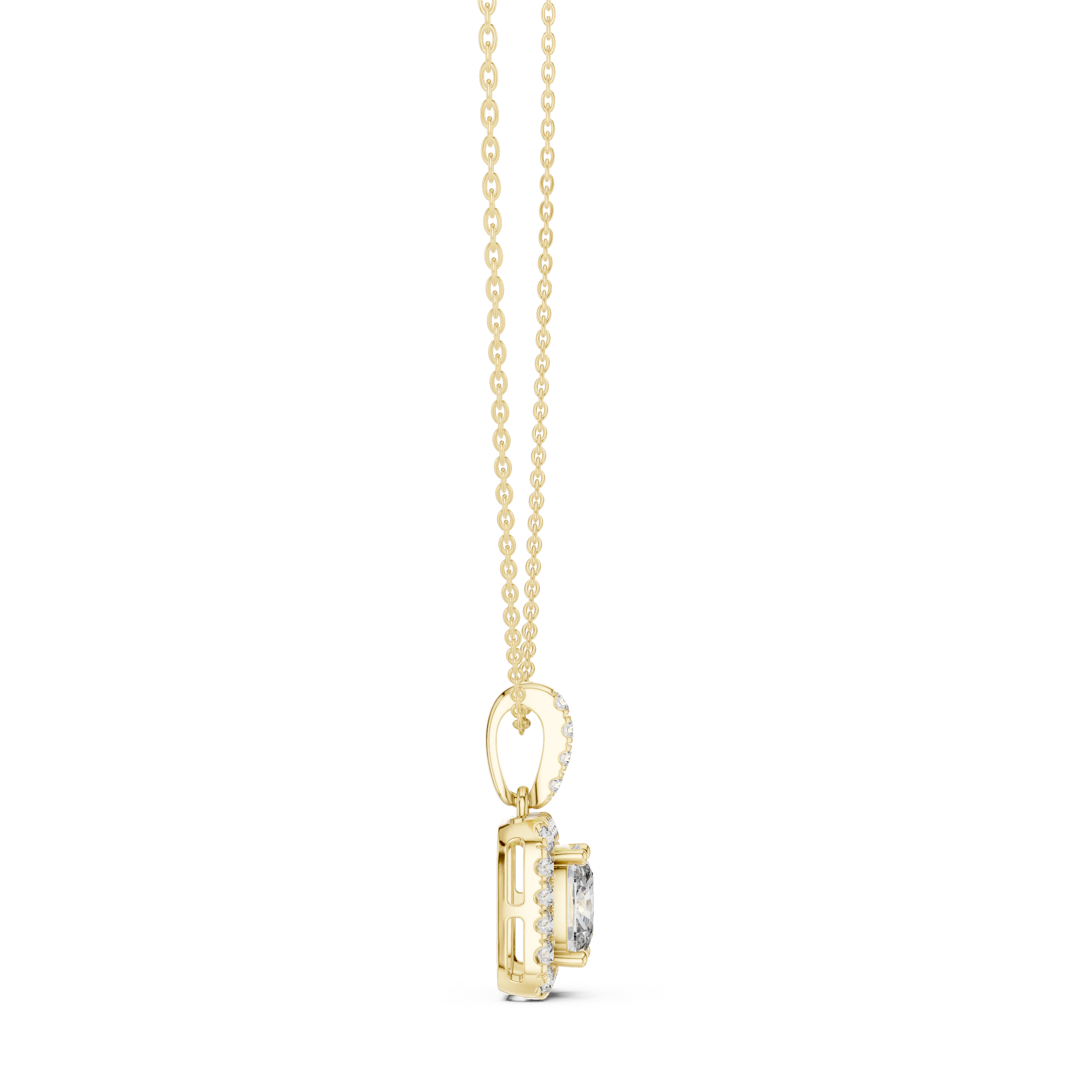 CUSHION HALO DIAMOND PENDENT