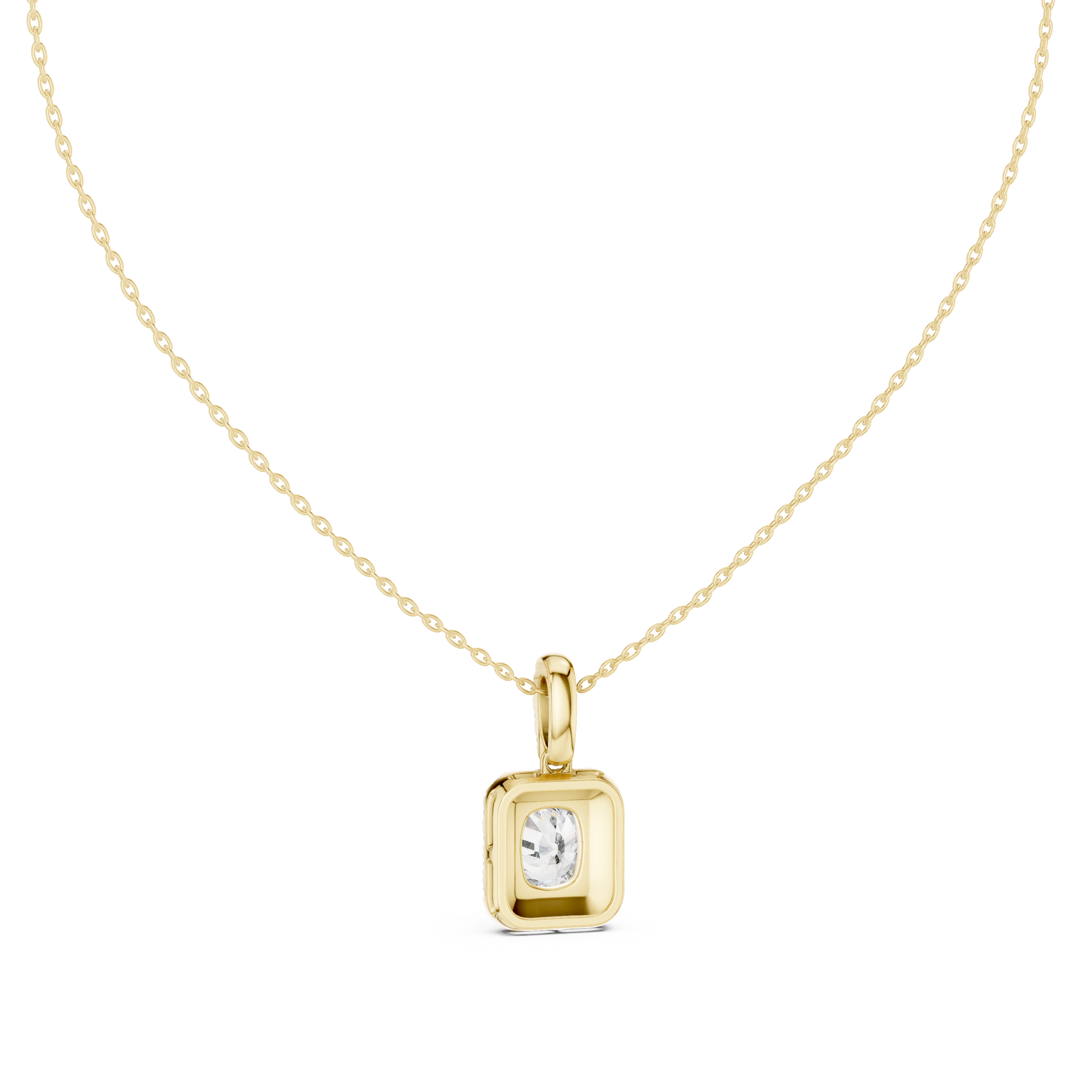 CUSHION HALO DIAMOND PENDENT